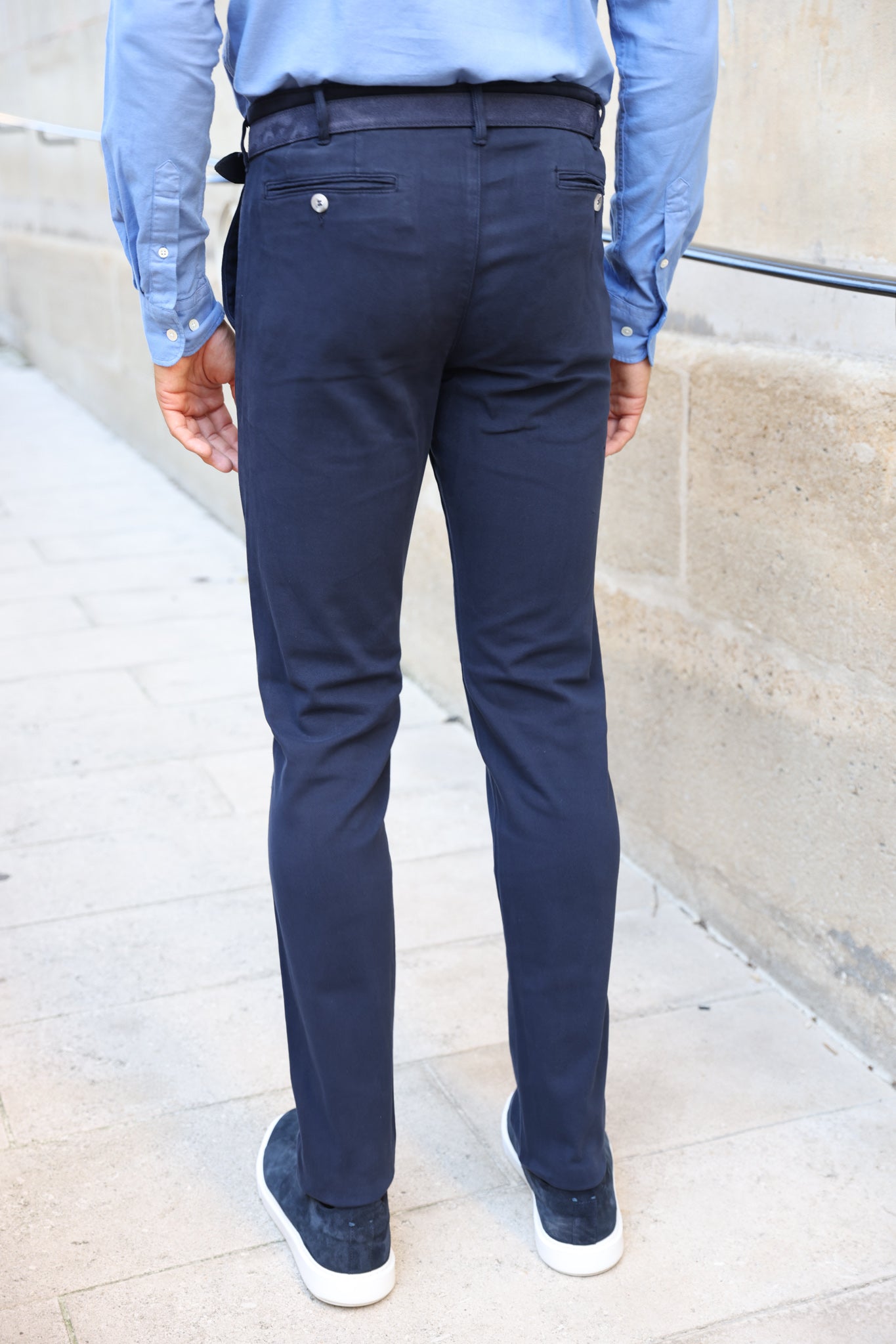 Pantalon Seanfit en coton stretch Di Sondrio - Marine-PANTALON HOMME-Curling-Paris