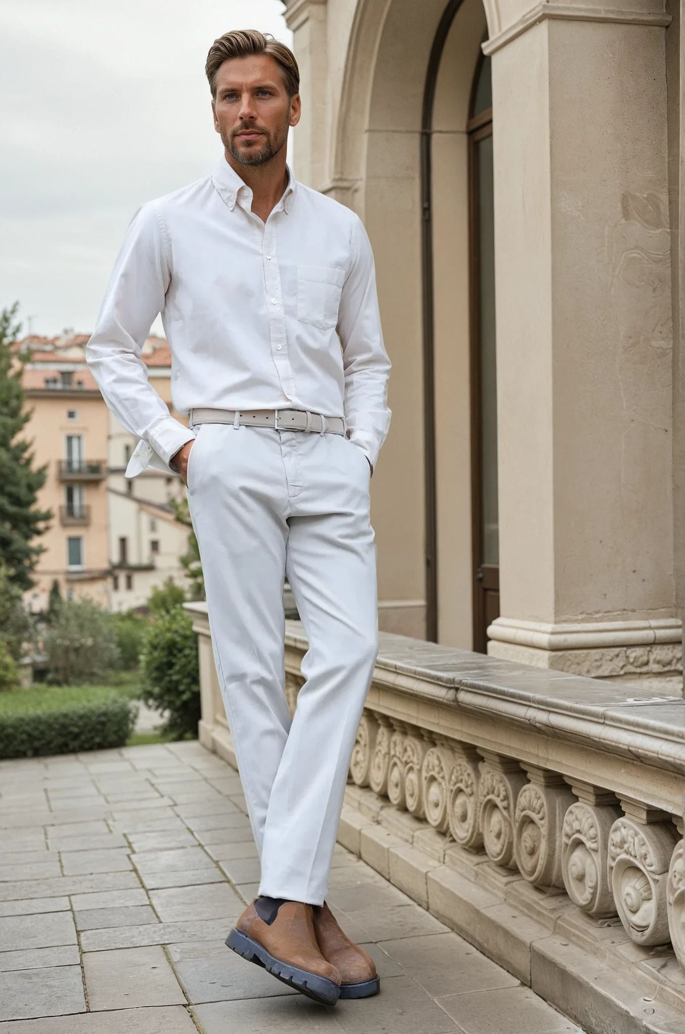 Pantalon Seanfit en coton stretch Di Sondrio - Pierre-PANTALON HOMME-Curling-Paris