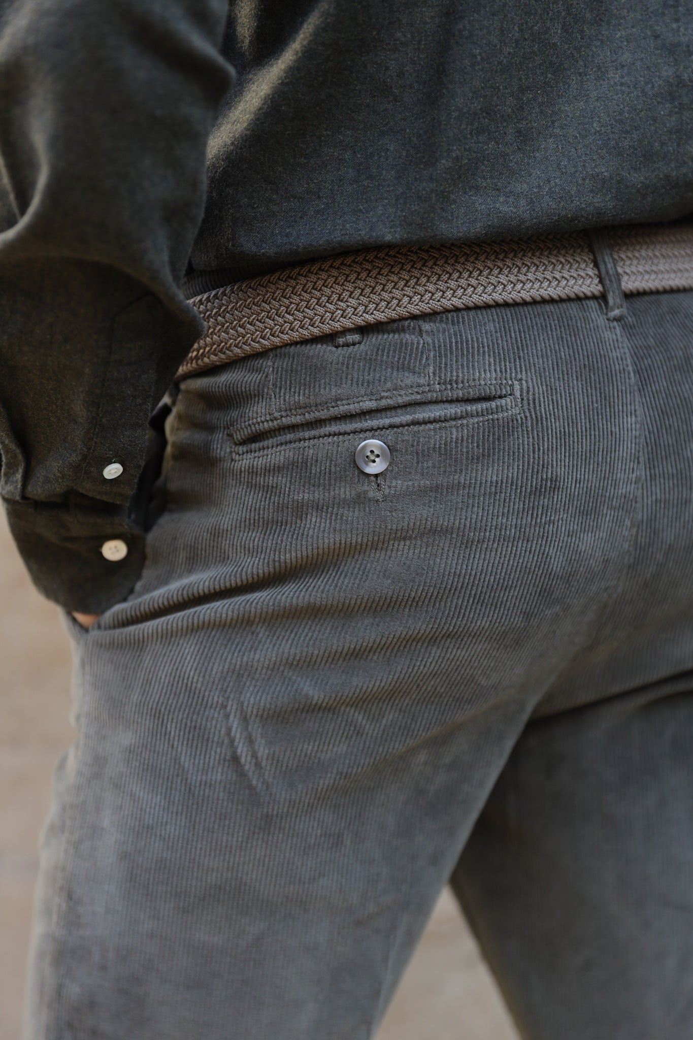 Pantalon Seanfit en velours côtelé - Kaki