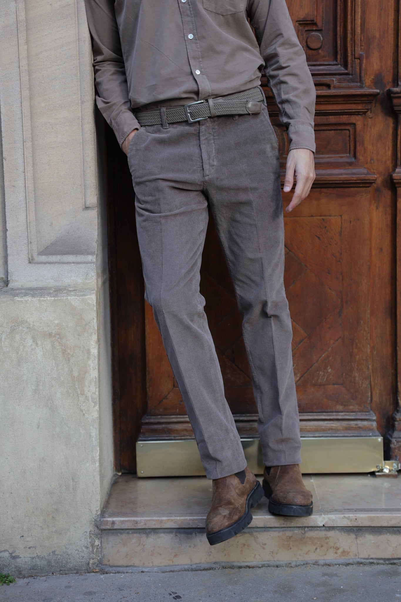 Pantalon Seanfit en velours côtelé - Taupe