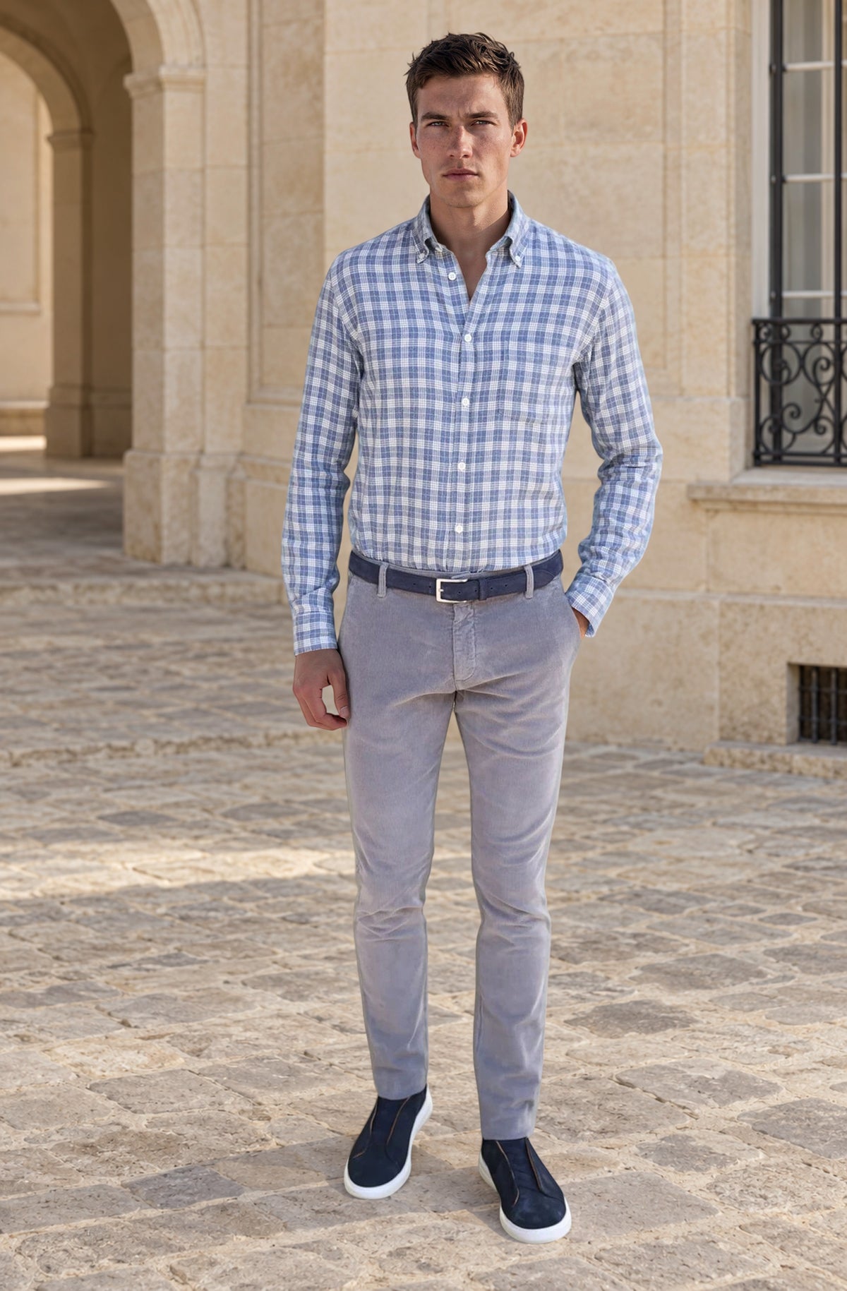 Pantalon Seanvfit en velours côtelé - Gris clair-PANTALON HOMME-Curling-Paris