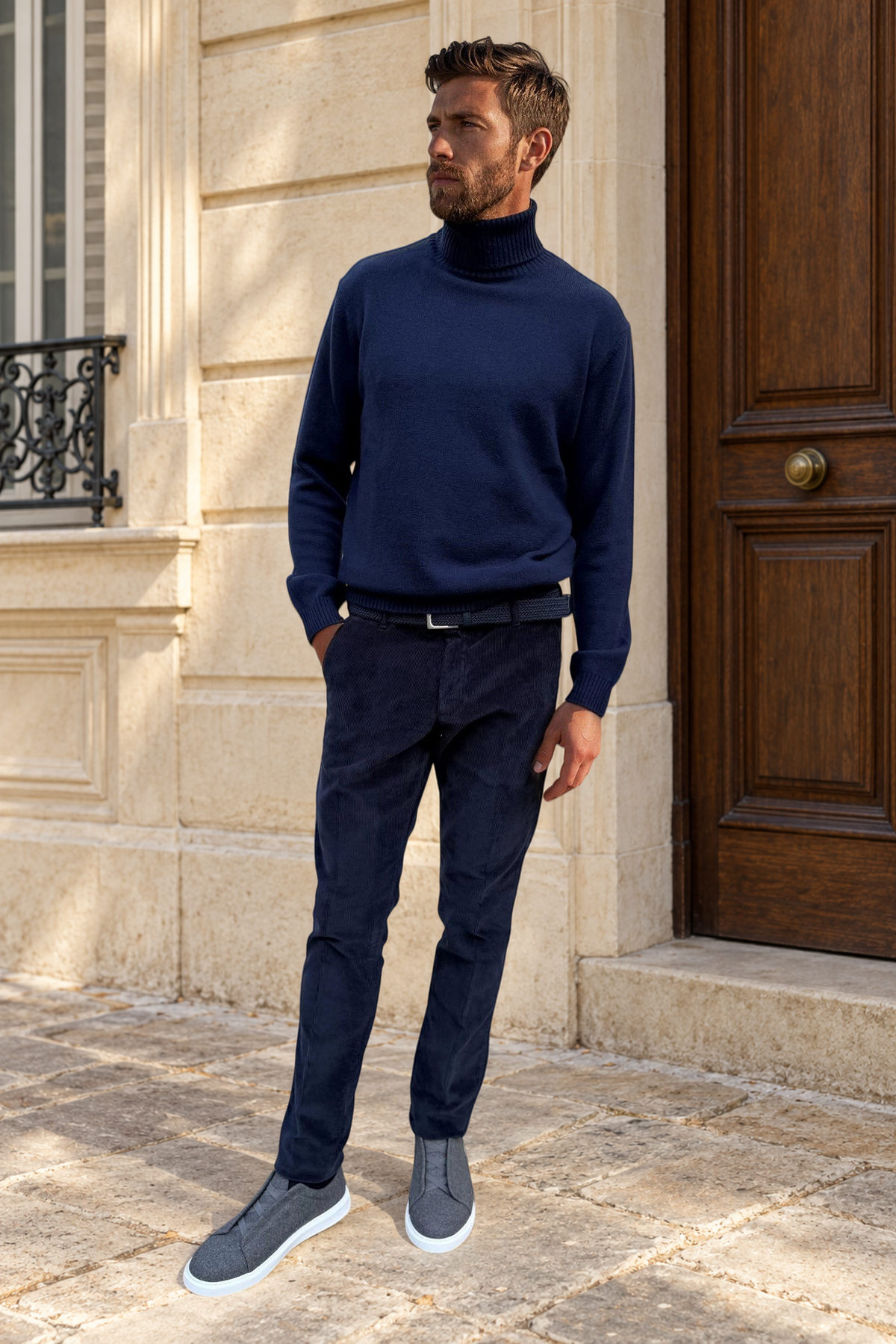 Pantalon Seanvfit en velours côtelé - Marine-PANTALON HOMME-Curling-Paris