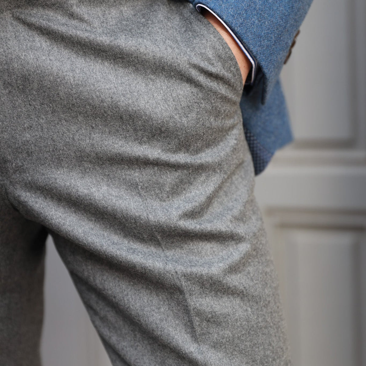 Segal Super 120'S flannel pants Gray