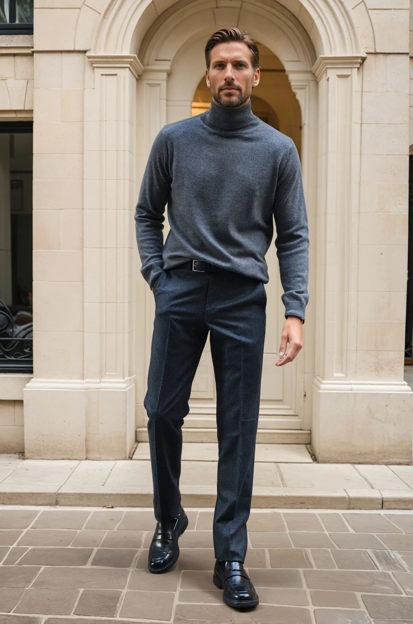 Pantalon Segal en flanelle de laine vierge - Anthracite-PANTALON HOMME-Curling-Paris