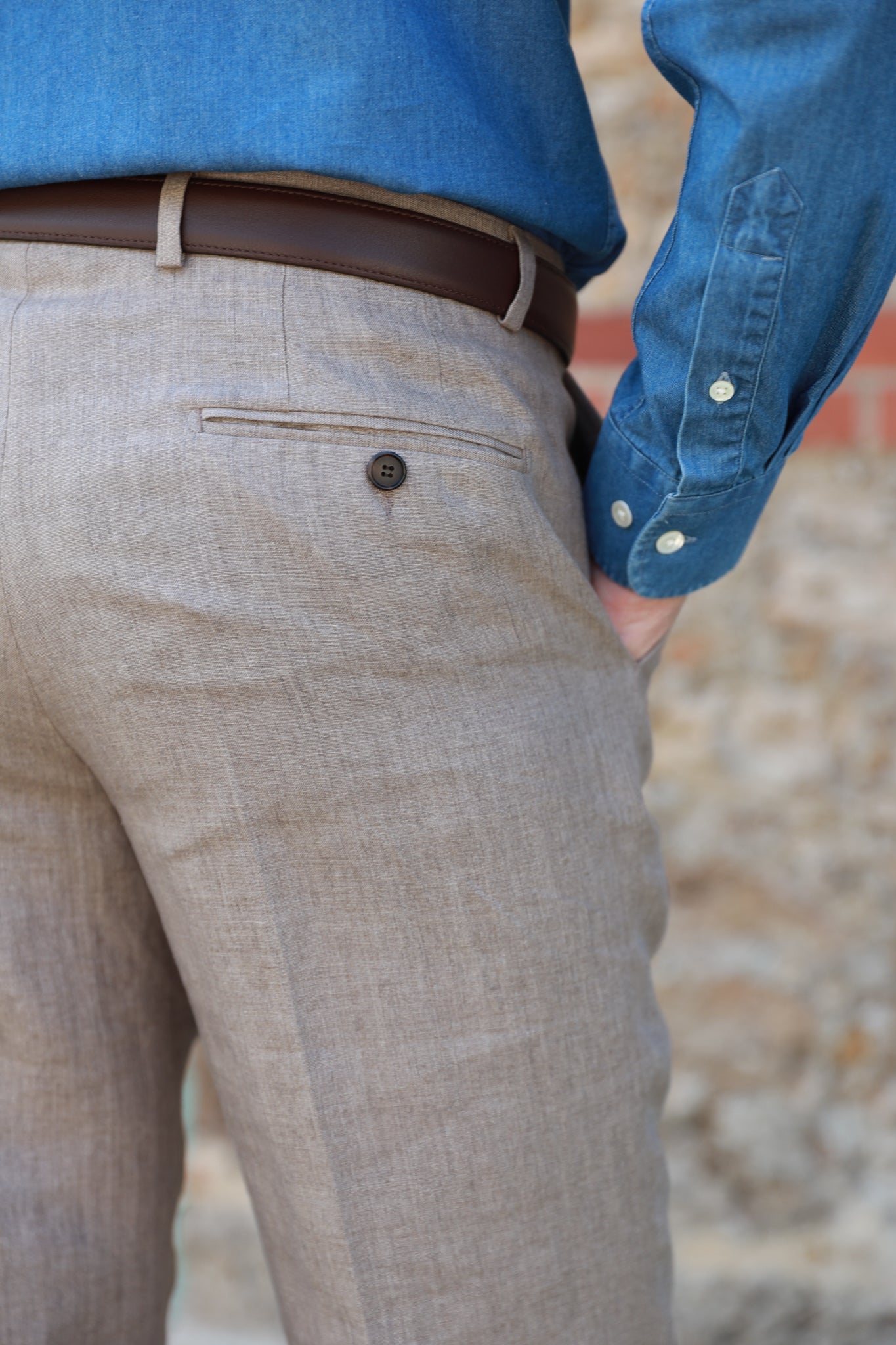 Pantalon Segal en lin Angelico - Beige-PANTALON HOMME-Curling-Paris