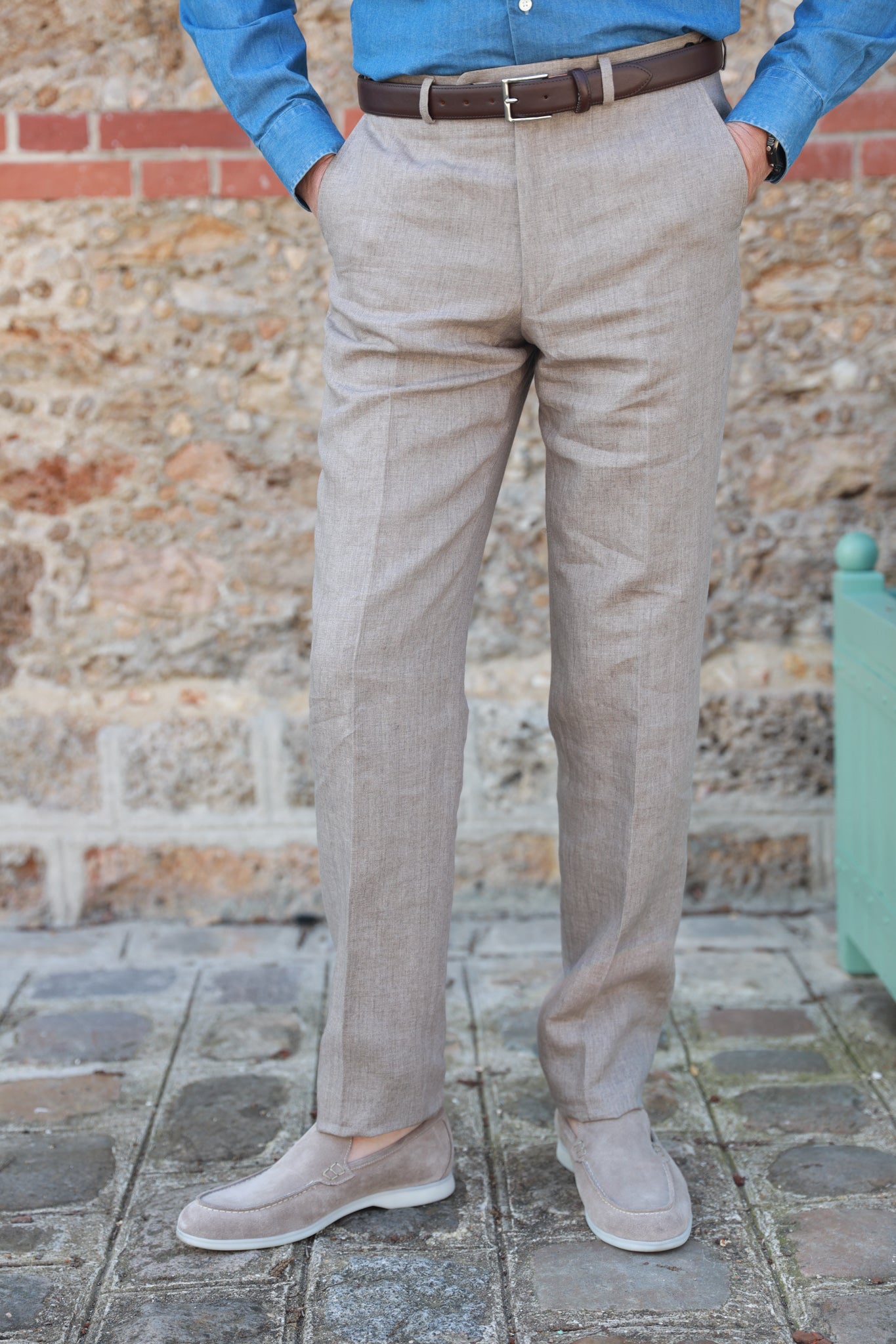 Pantalon Segal en lin Angelico - Beige-PANTALON HOMME-Curling-Paris