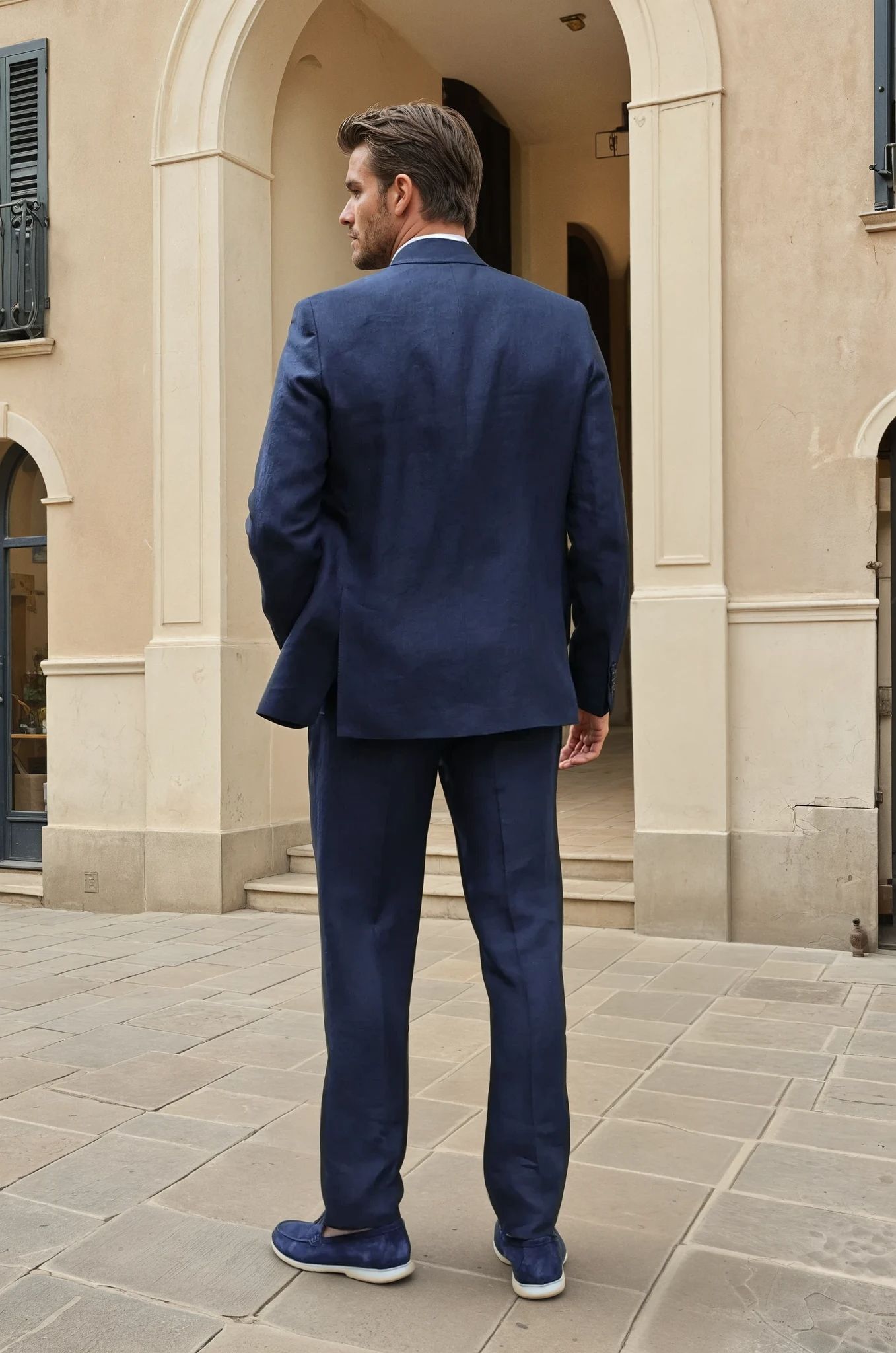 Pantalon Segal en lin - Marine-PANTALON HOMME-Curling-Paris