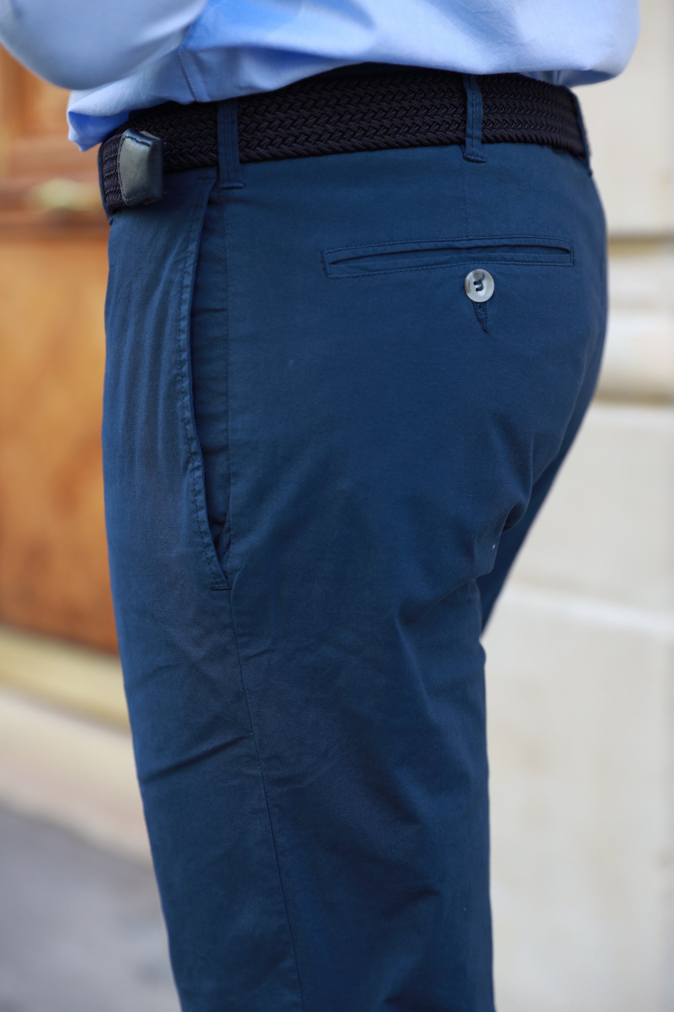 Pantalon d'été Sean en coton stretch - Indigo-PANTALON HOMME-Curling-Paris