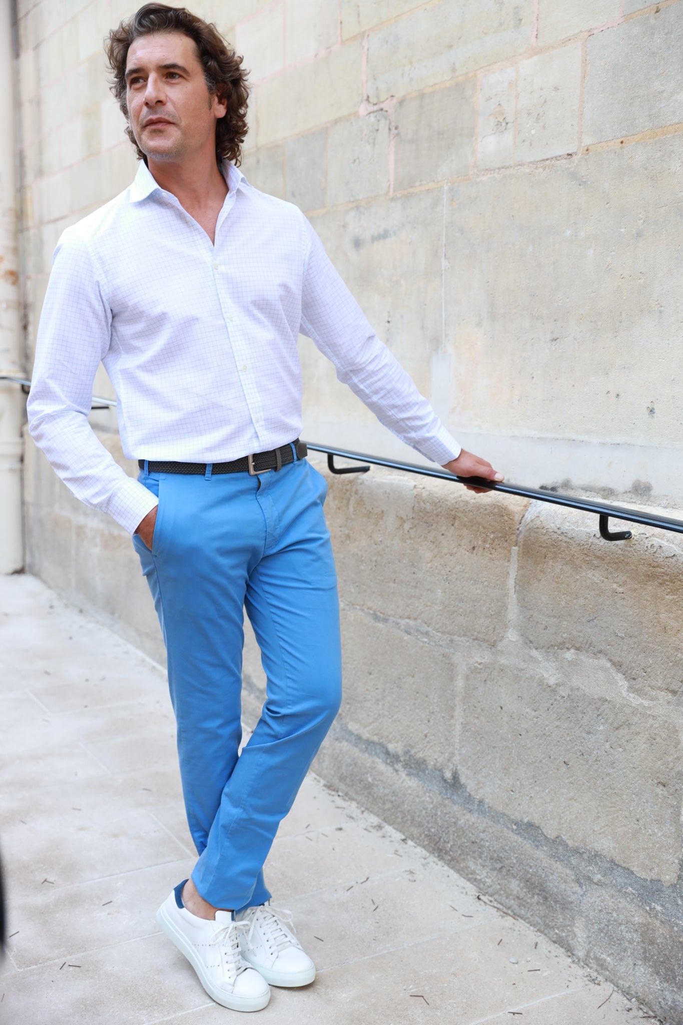 Pantalon d'été Seanfit en coton stretch - Aqua-PANTALON HOMME-Curling-Paris