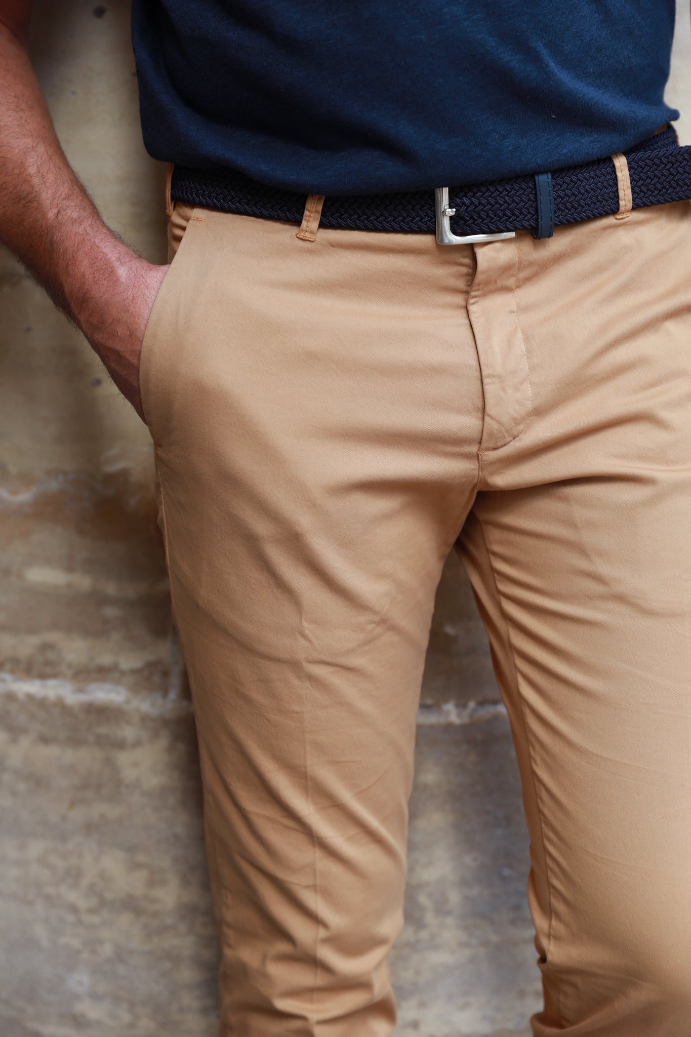 Pantalon d'été Seanfit en coton stretch - Caramel-PANTALON HOMME-Curling-Paris