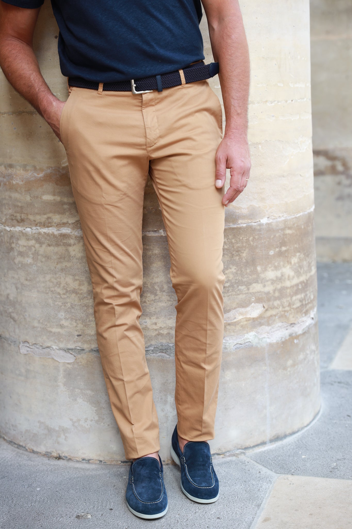 Pantalon d'été Seanfit en coton stretch - Caramel-PANTALON HOMME-Curling-Paris