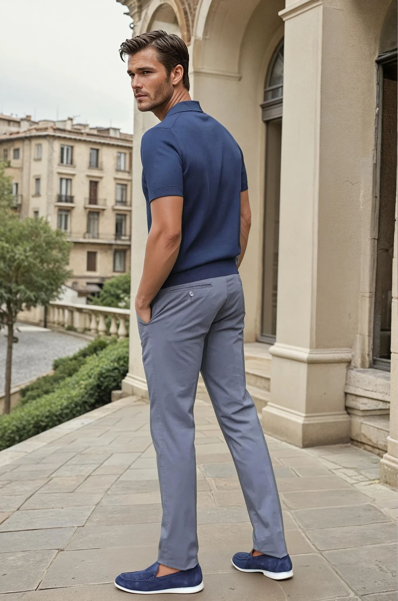 Pantalon d'été Seanfit en popeline de coton stretch - Gris Elephant-PANTALON HOMME-Curling-Paris