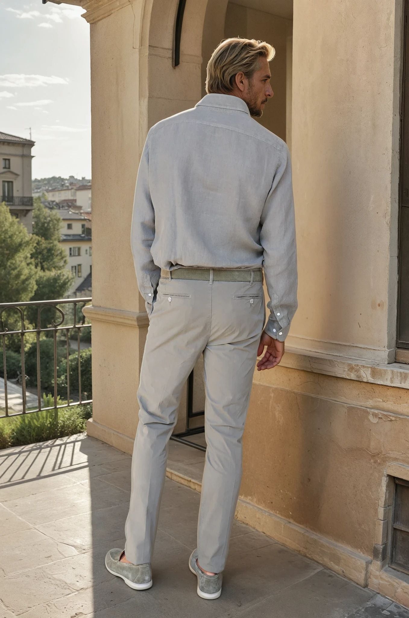 Pantalon d'été Seanfit en popeline de coton stretch - Kaki-PANTALON HOMME-Curling-Paris