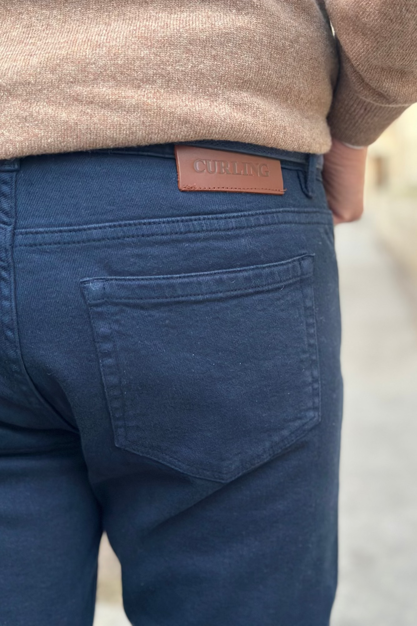 Pantalons James cinq poches en coton stretch - Marine-PANTALON HOMME-Curling-Paris