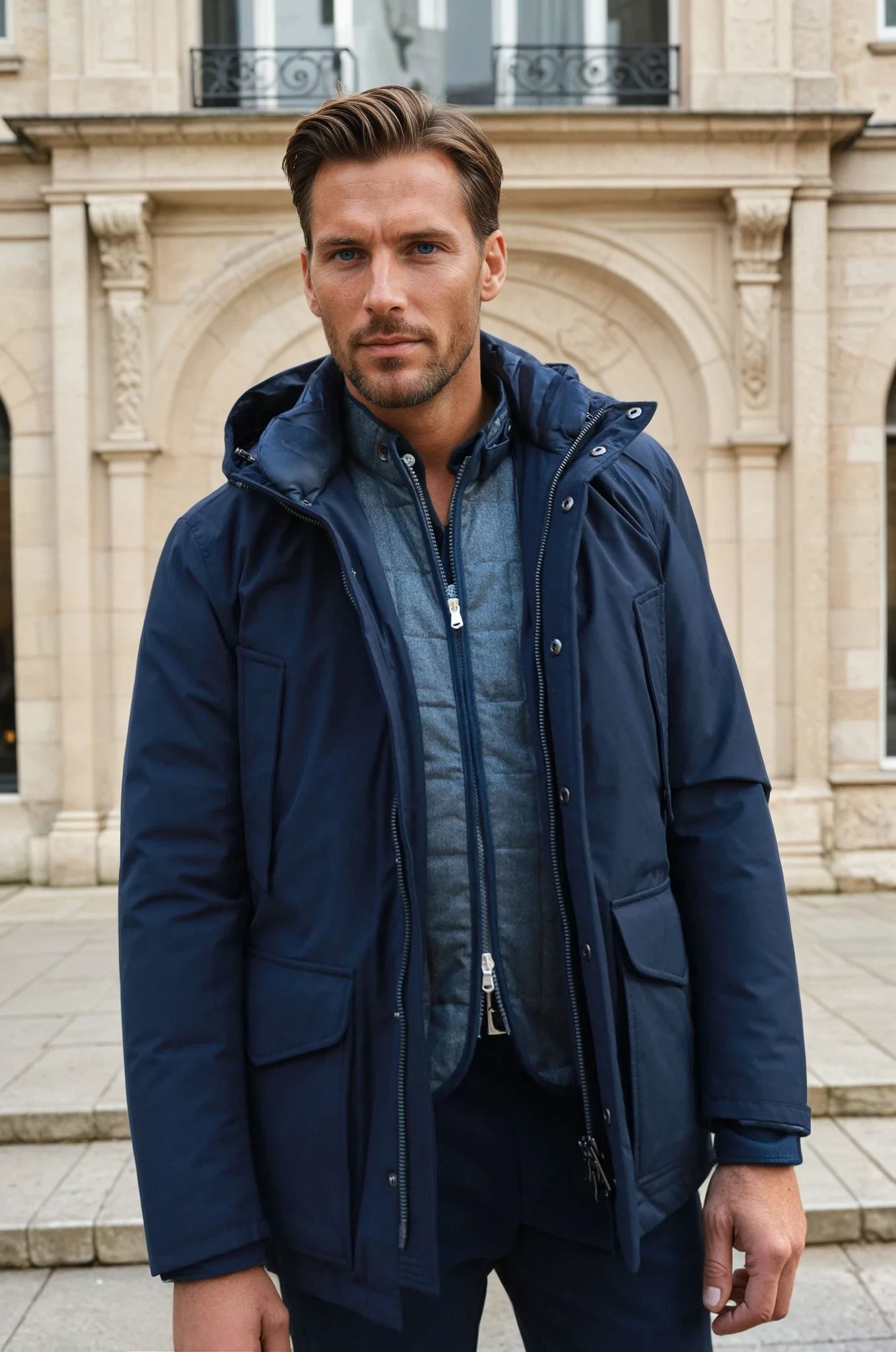 Parka Loan - Marine-MANTEAU HOMME-Curling-Paris