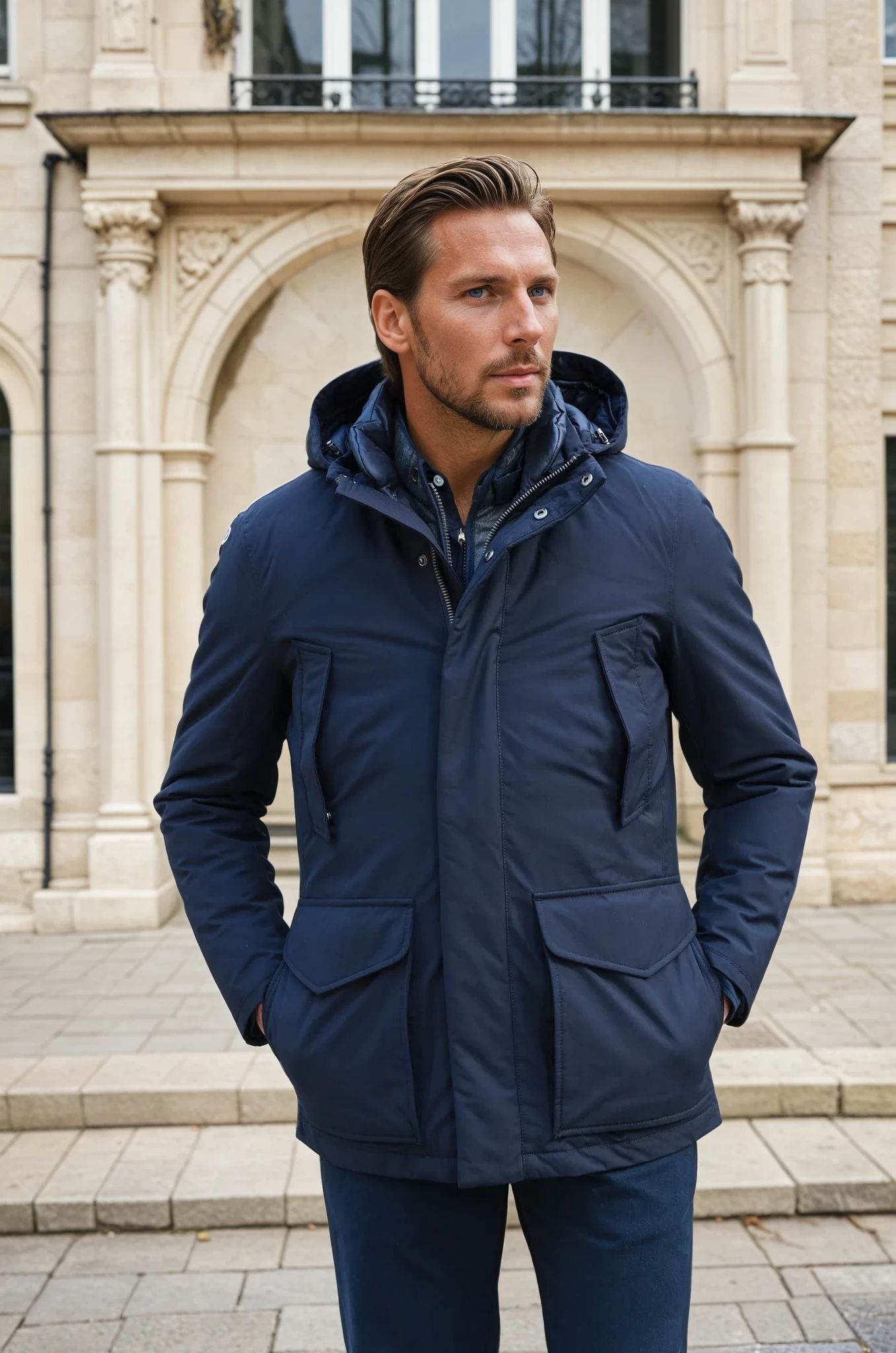 Parka Loan - Marine-MANTEAU HOMME-Curling-Paris