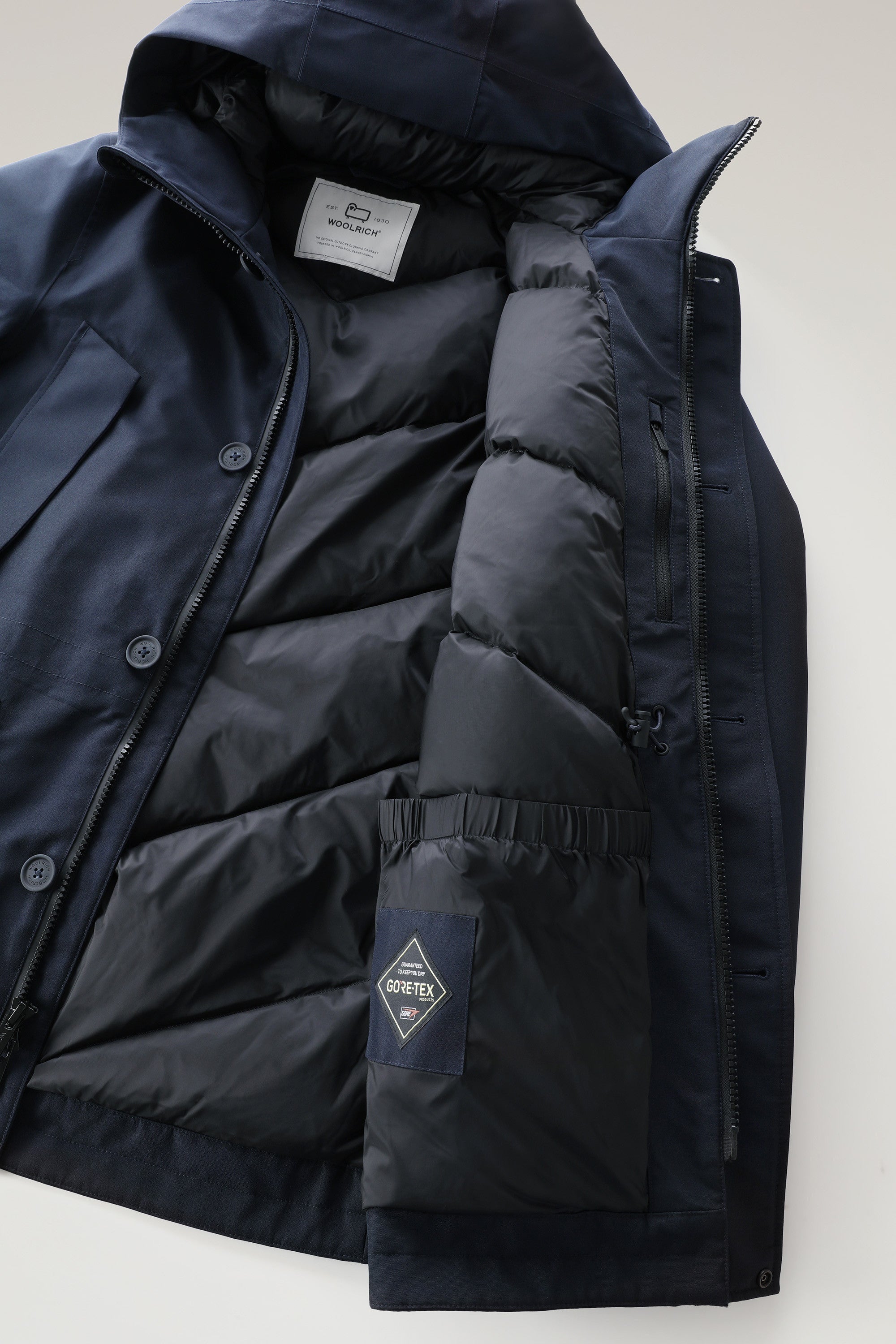 Parka Mountain Woolrich en Gore-tex - Melton Blue-MANTEAU HOMME-Curling-Paris