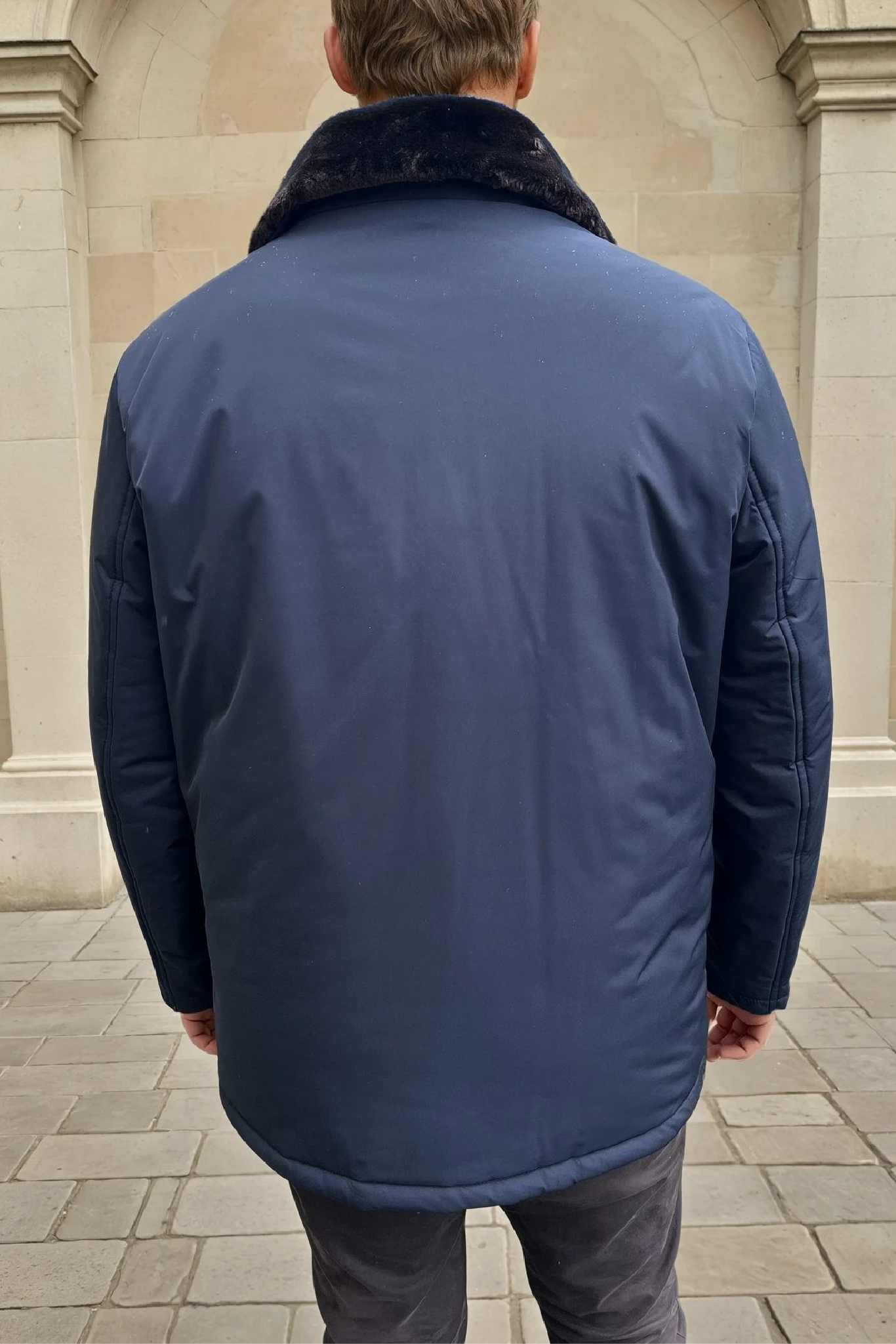 Parka Pavel avec col fourrure - Marine-MANTEAU HOMME-Curling-Paris