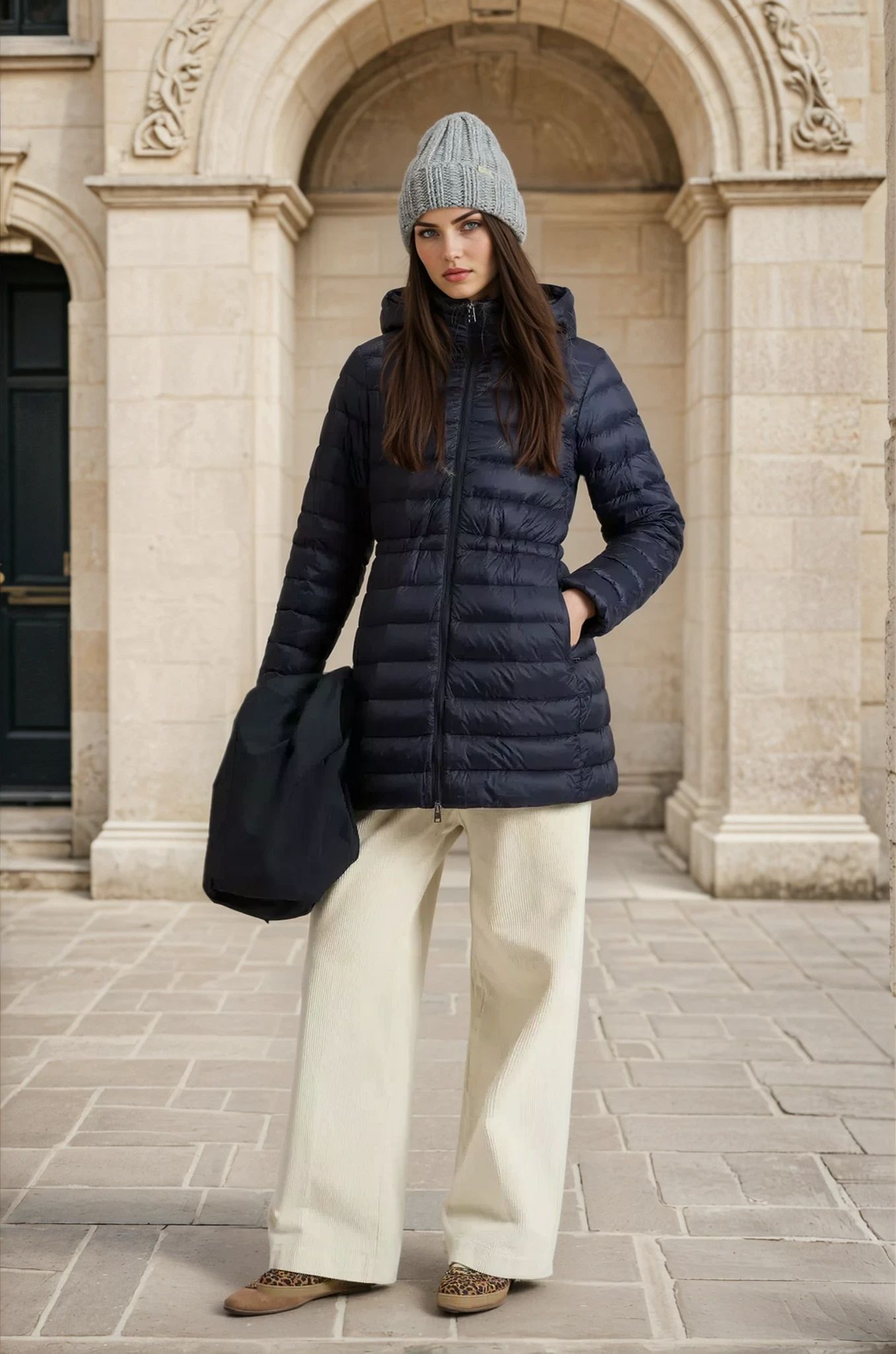 Parka Woolrich Authentic 3-en-1 en Ramar avec veste matelassée amovible - Dark Navy-MANTEAU FEMME-Curling-Paris