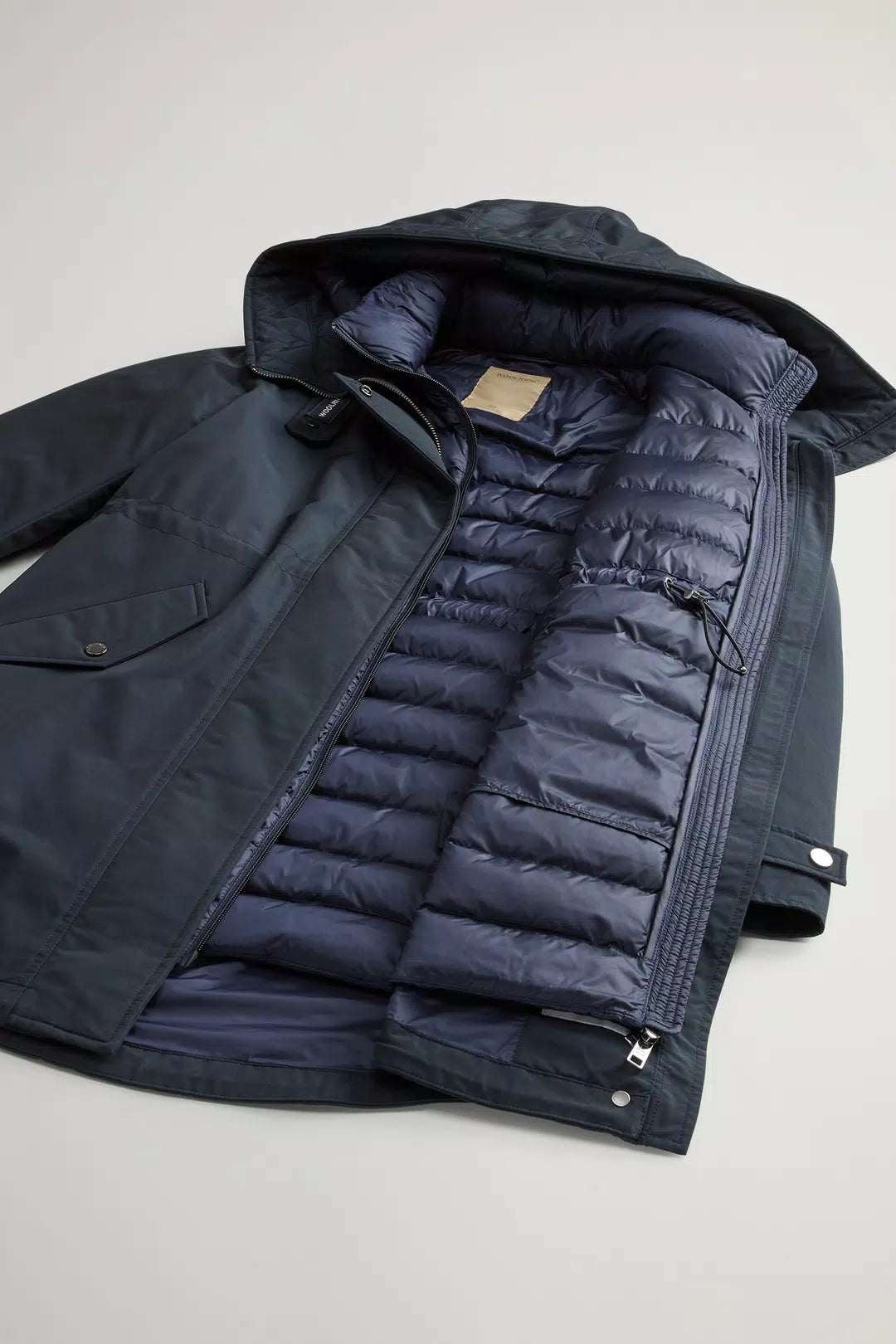 Parka Woolrich Authentic 3-en-1 en Ramar avec veste matelassée amovible - Dark Navy-MANTEAU FEMME-Curling-Paris