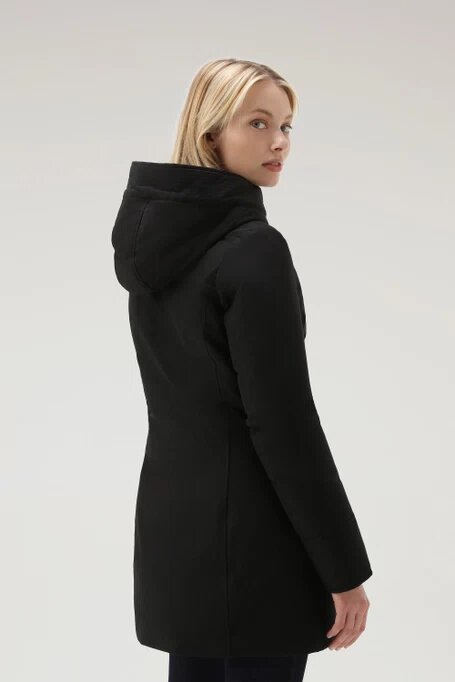 Parka Woolrich Boulder en Ramar avec capuche et col amovible en fourrure synthétique - Black-MANTEAU FEMME-Curling-Paris