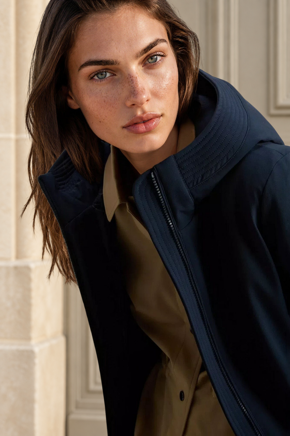 Parka Woolrich Firth en Softshell - Melton Blue-MANTEAU FEMME-Curling-Paris
