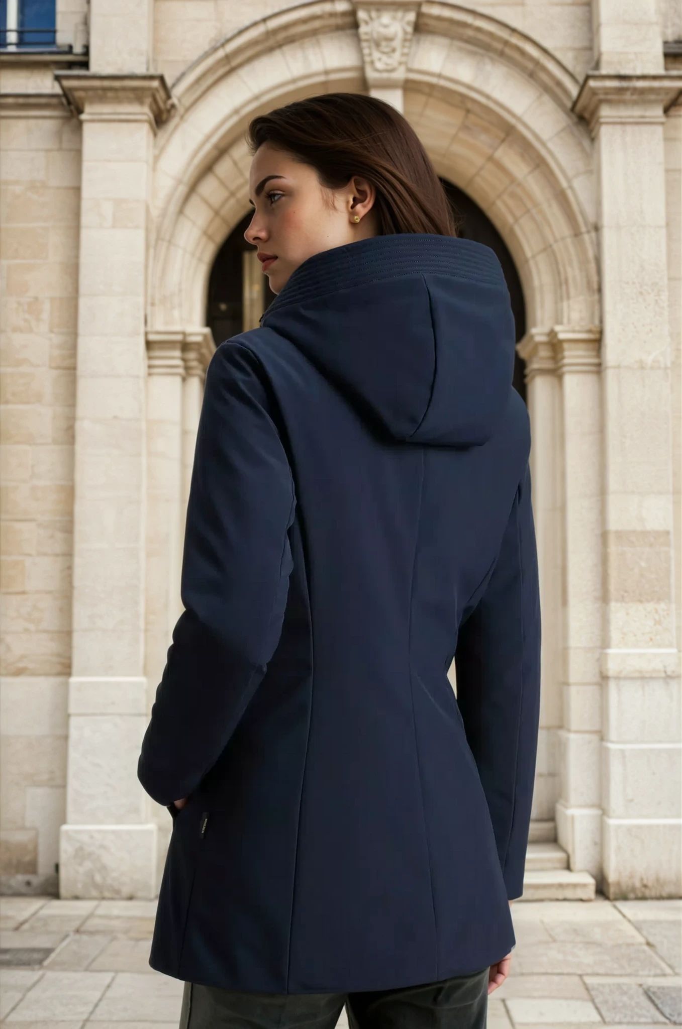 Parka Woolrich Firth en Softshell - Melton Blue-MANTEAU FEMME-Curling-Paris