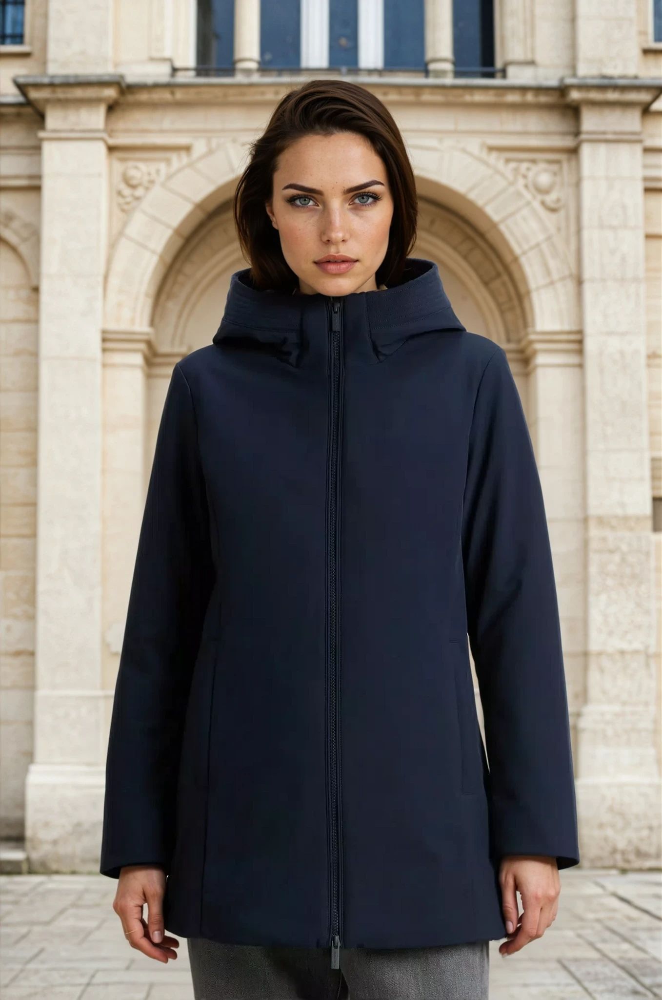 Parka Woolrich Firth en Softshell - Melton Blue-MANTEAU FEMME-Curling-Paris
