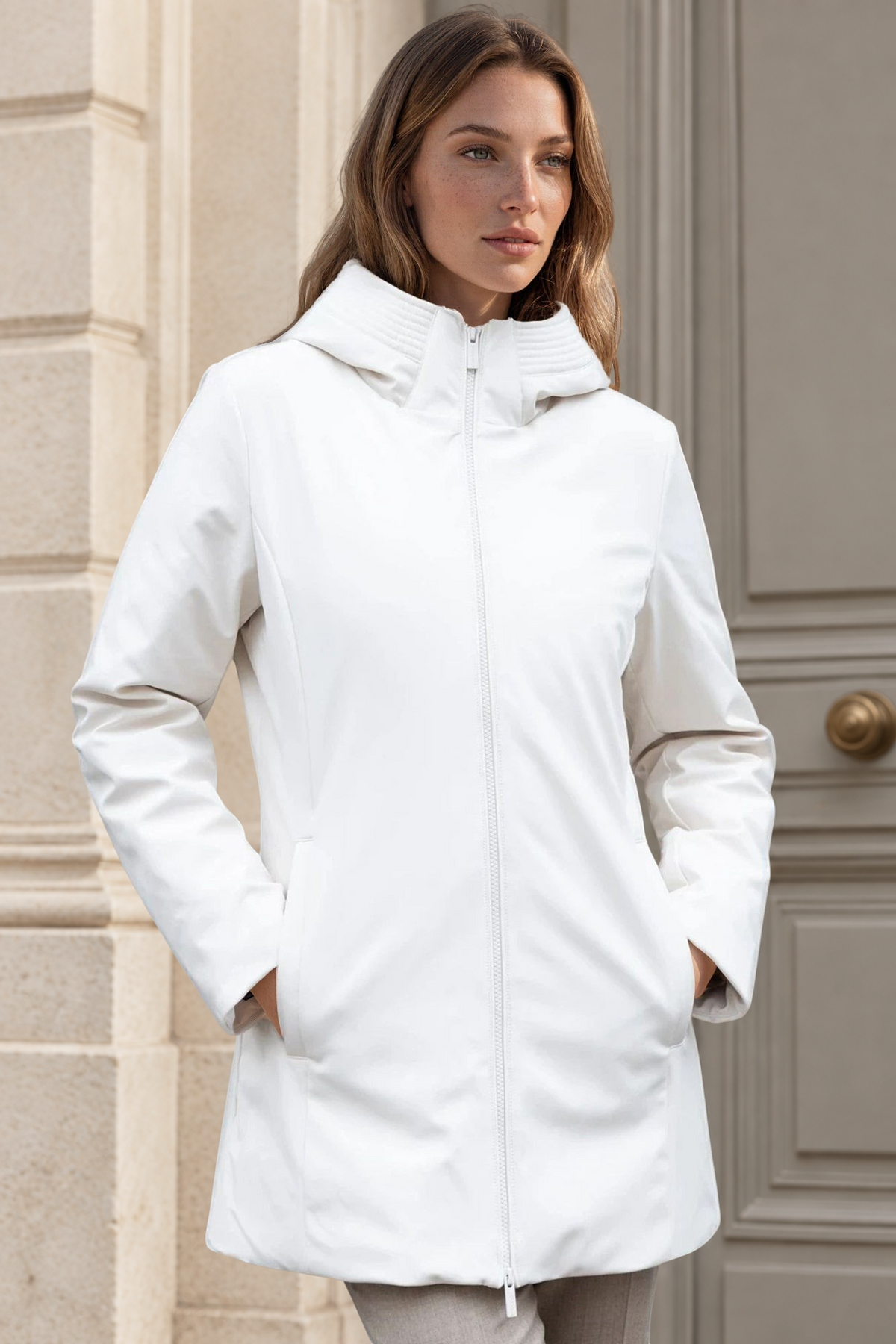 Parka Woolrich Firth en Softshell - Milky Cream-MANTEAU FEMME-Curling-Paris