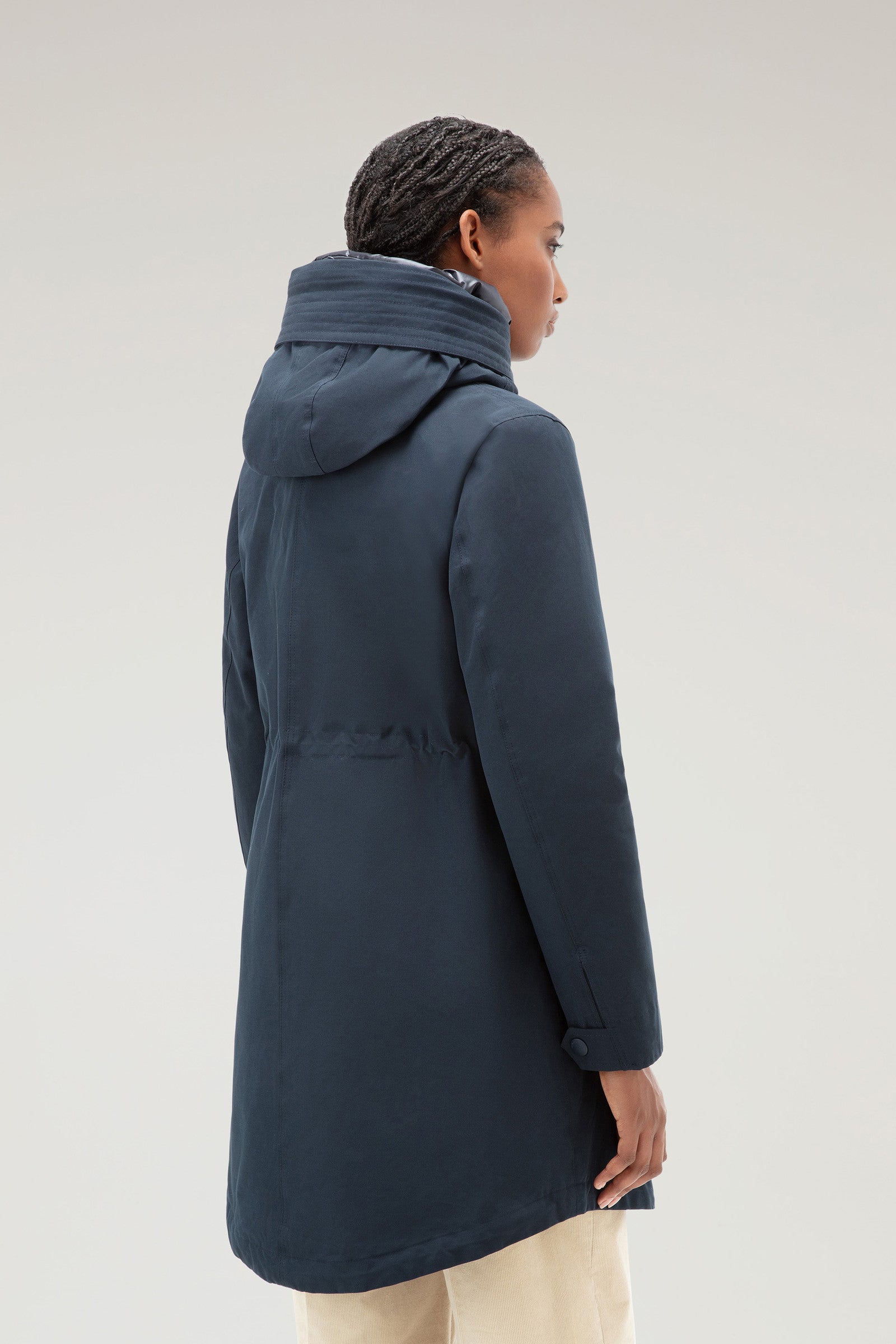 Parka Woolrich Military 3-en-1 en Ramar avec veste matelassée amovible - Melton Blue-MANTEAU FEMME-Curling-Paris