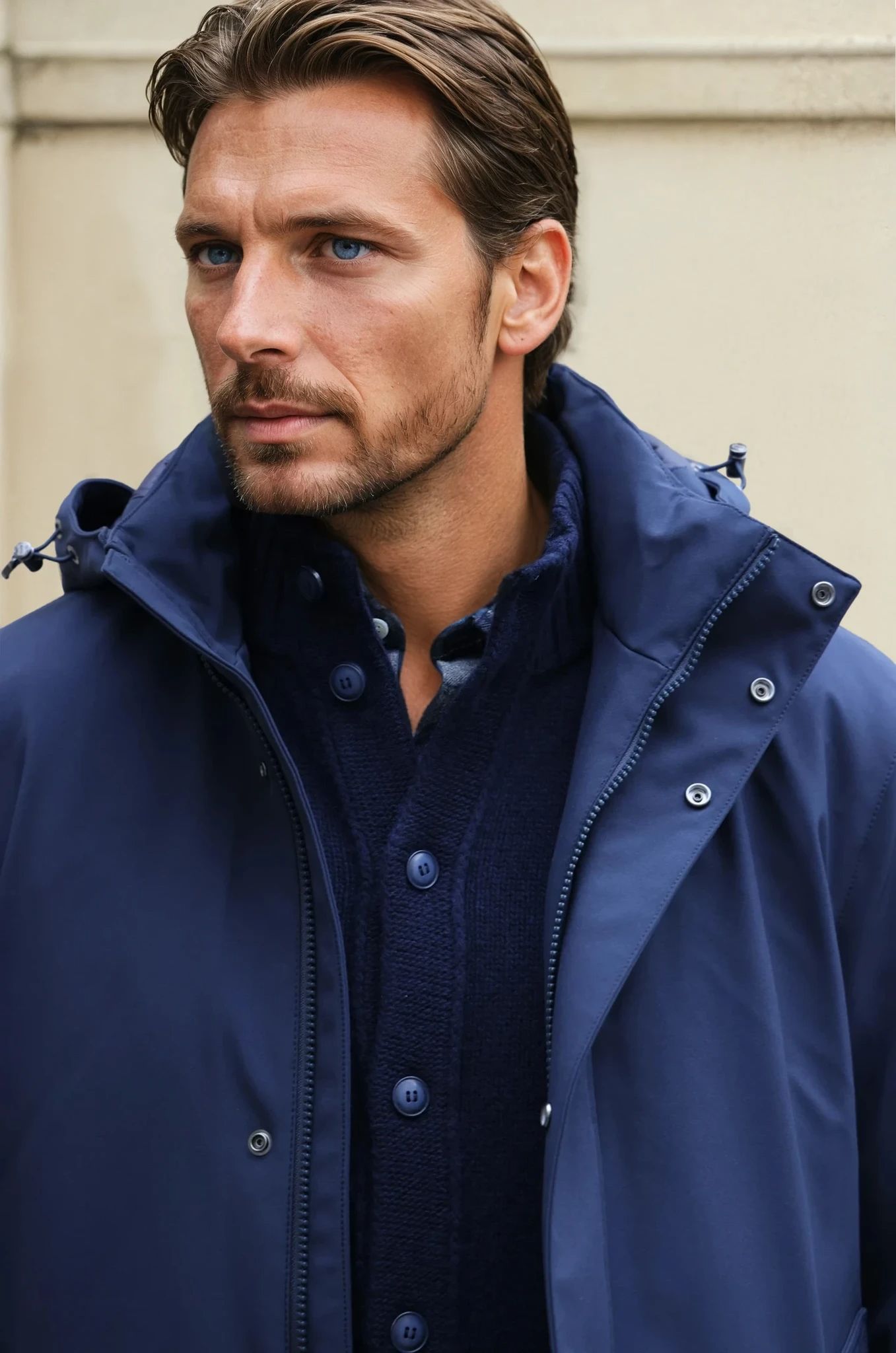Parka Woolrich Softshell - Melton Blue-MANTEAU HOMME-Curling-Paris