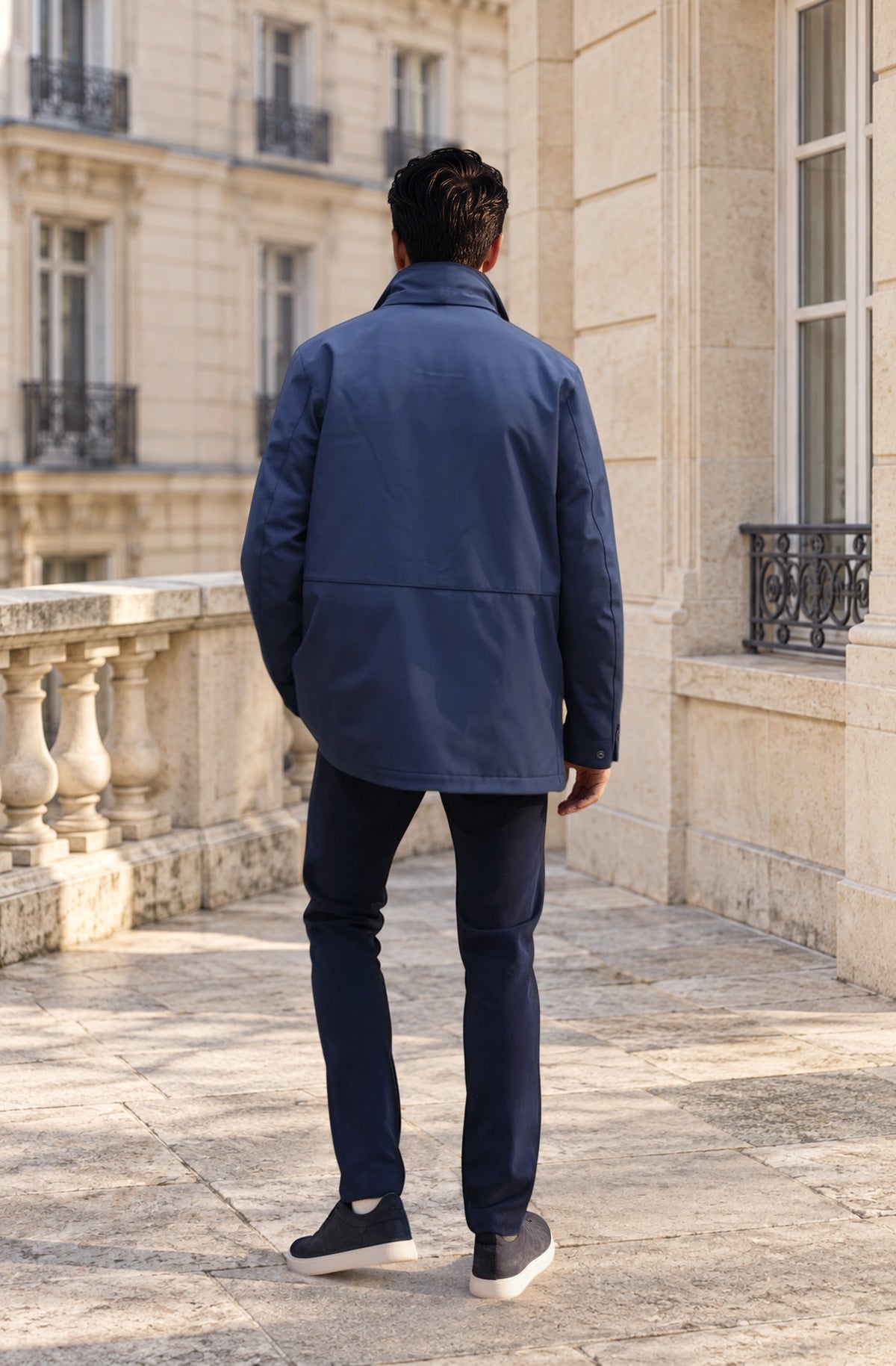 Parka Woolrich Softshell - Melton Blue-MANTEAU HOMME-Curling-Paris