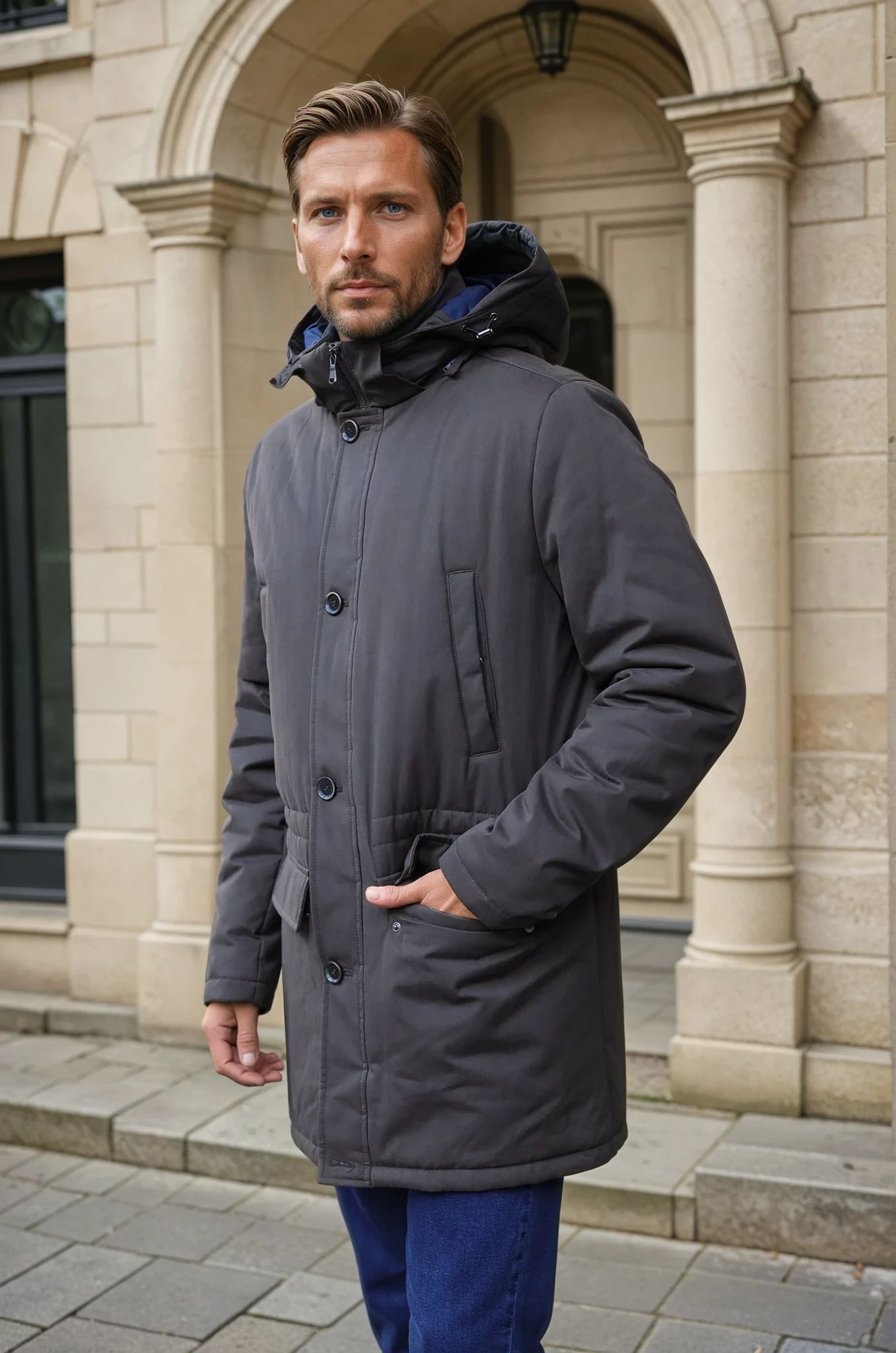 Parka d'hiver en coton - Military-MANTEAU HOMME-Curling-Paris