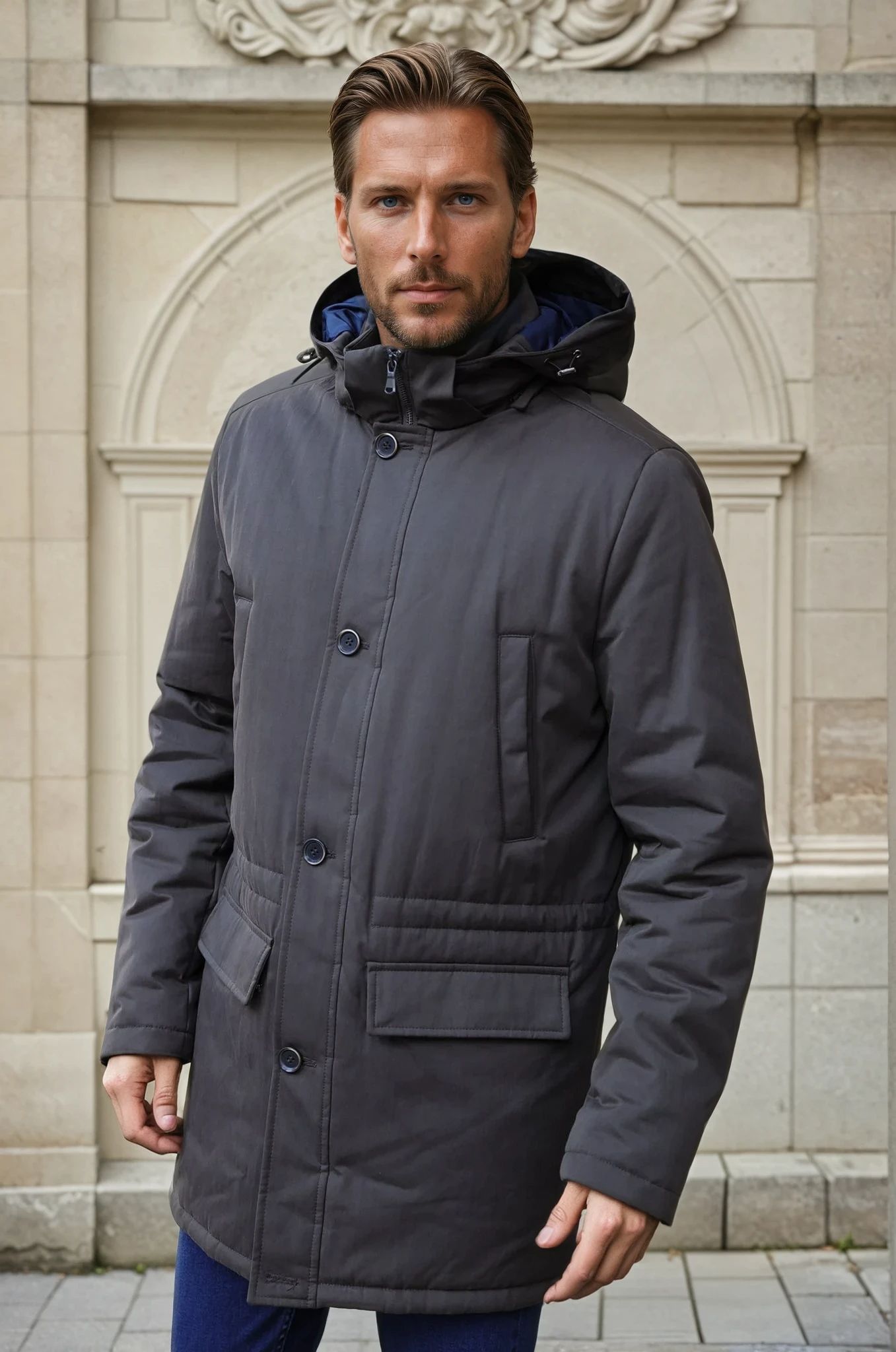 Parka d'hiver en coton - Military-MANTEAU HOMME-Curling-Paris
