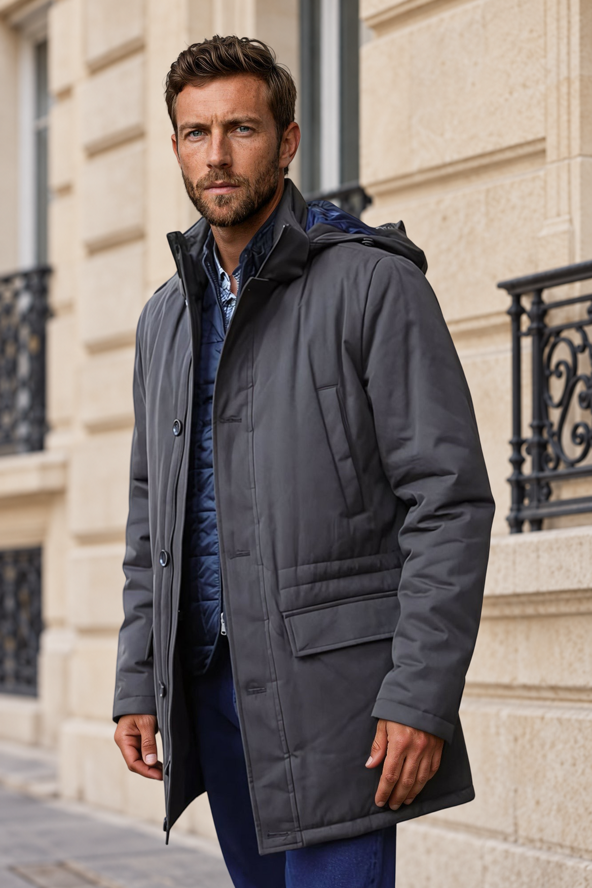Parka d'hiver en coton - Military-MANTEAU HOMME-Curling-Paris