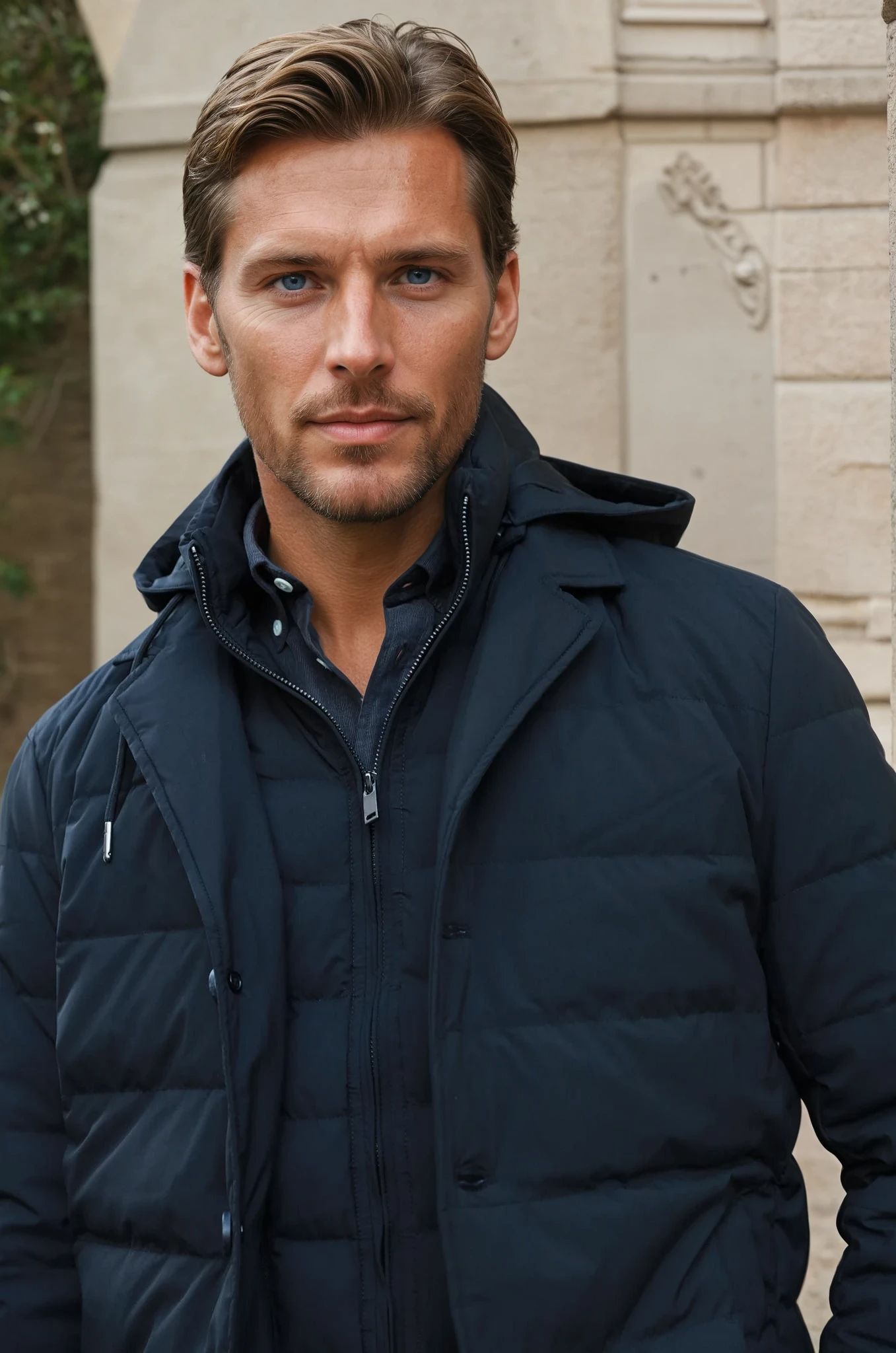 Parka matelassée Gerard en Soft Shell - Noir-MANTEAU HOMME-Curling-Paris