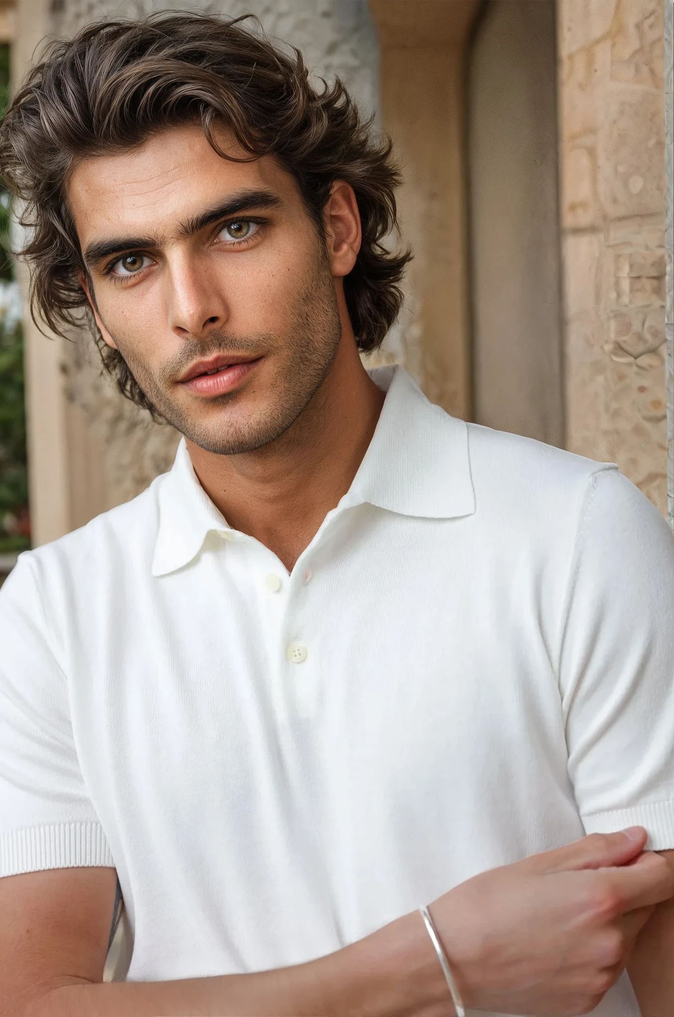 Polo Gabriel en maille de coton - Ecru-POLO HOMME-Curling-Paris