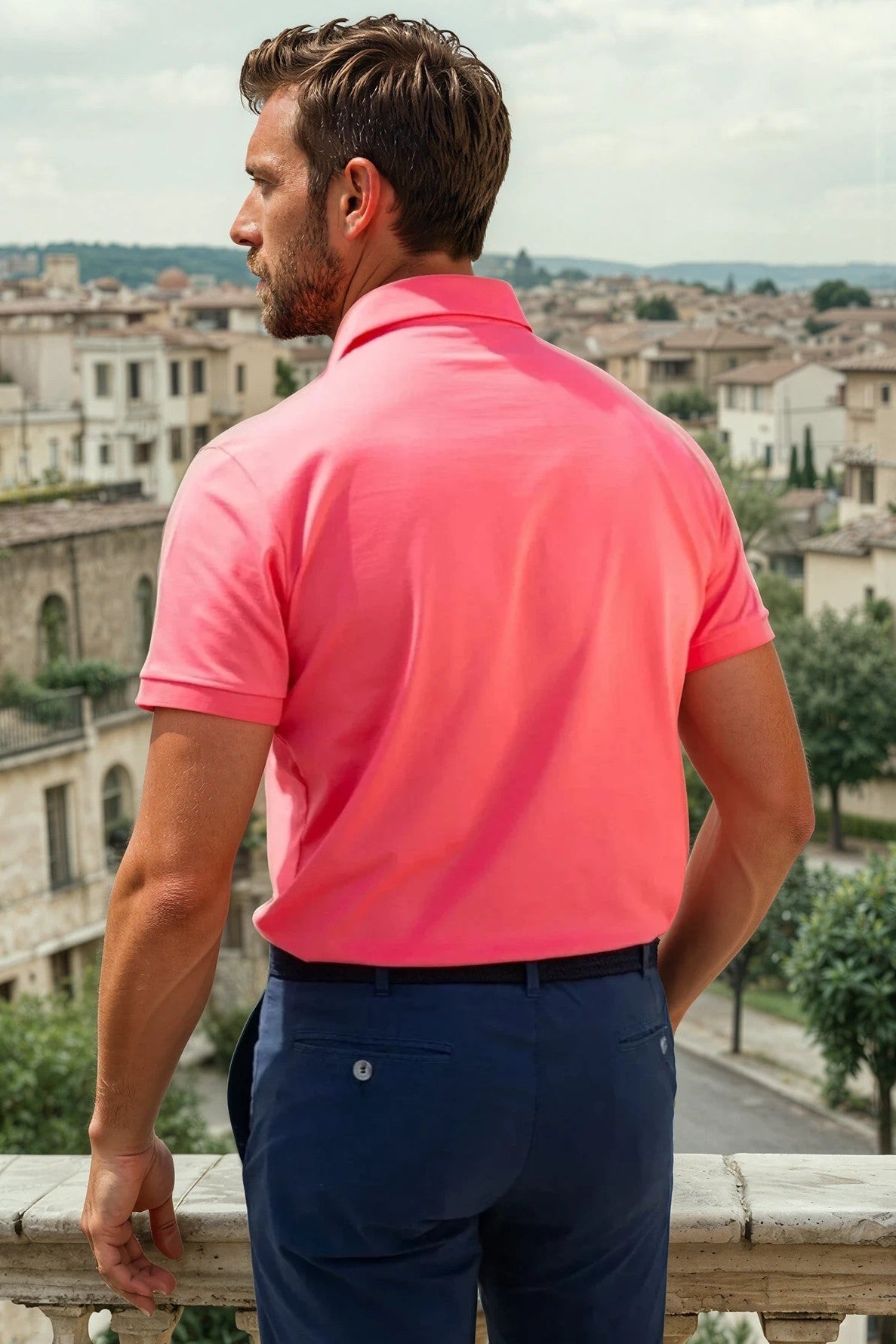 Polo Jack en Jersey de coton - Framboise-POLO HOMME-Curling-Paris