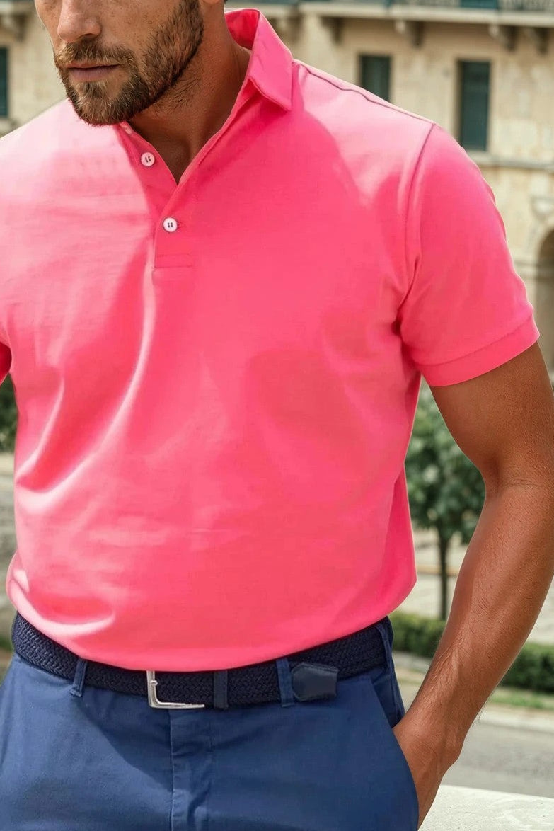 Polo Jack en Jersey de coton - Framboise-POLO HOMME-Curling-Paris