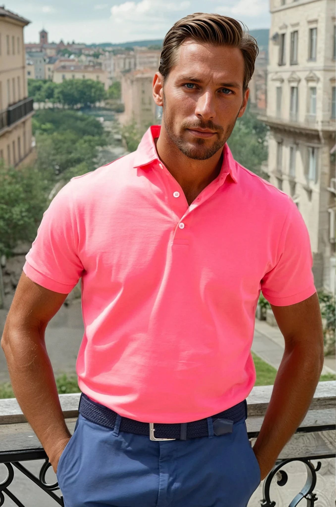 Polo Jack en Jersey de coton - Framboise-POLO HOMME-Curling-Paris