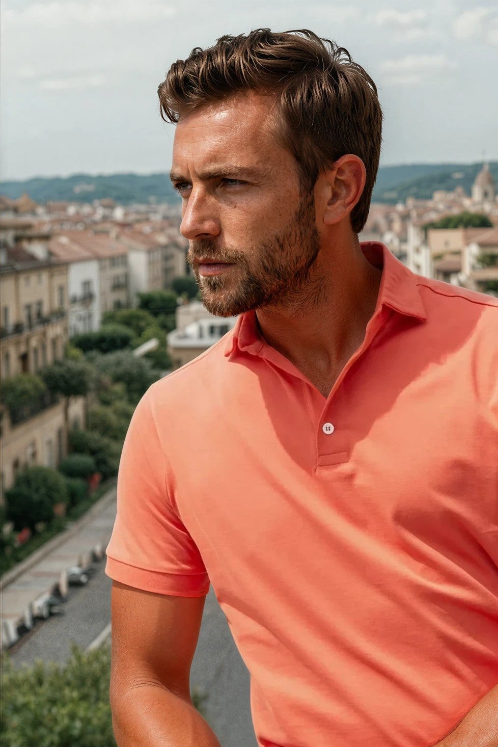 Polo Jack en Jersey de coton - Orange-POLO HOMME-Curling-Paris