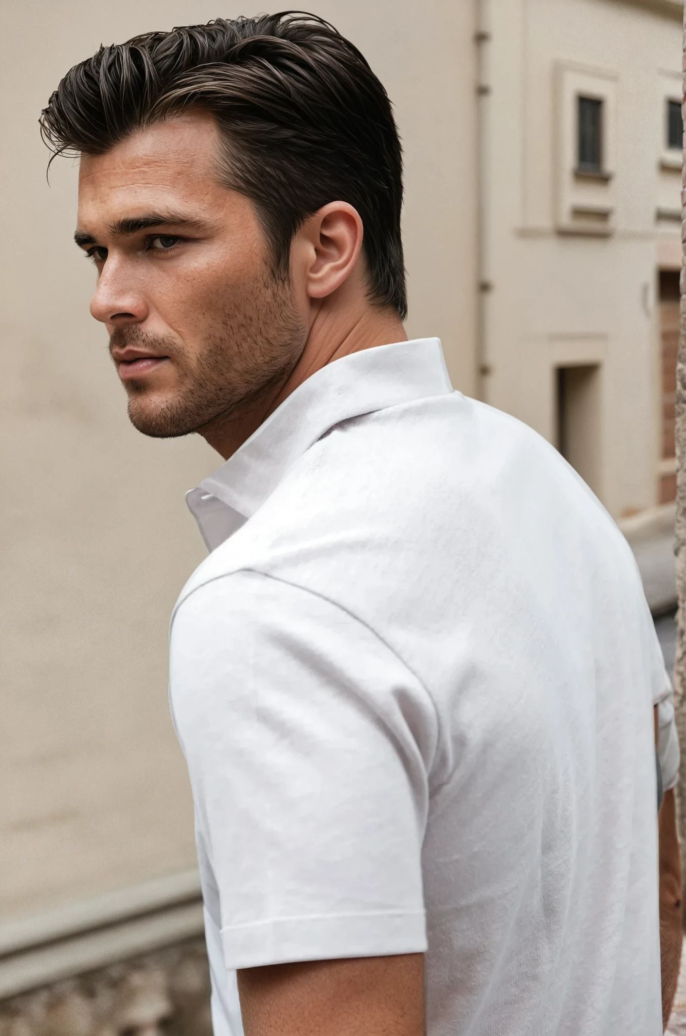 Polo Jack en coton & lin - Beige-POLO HOMME-Curling-Paris