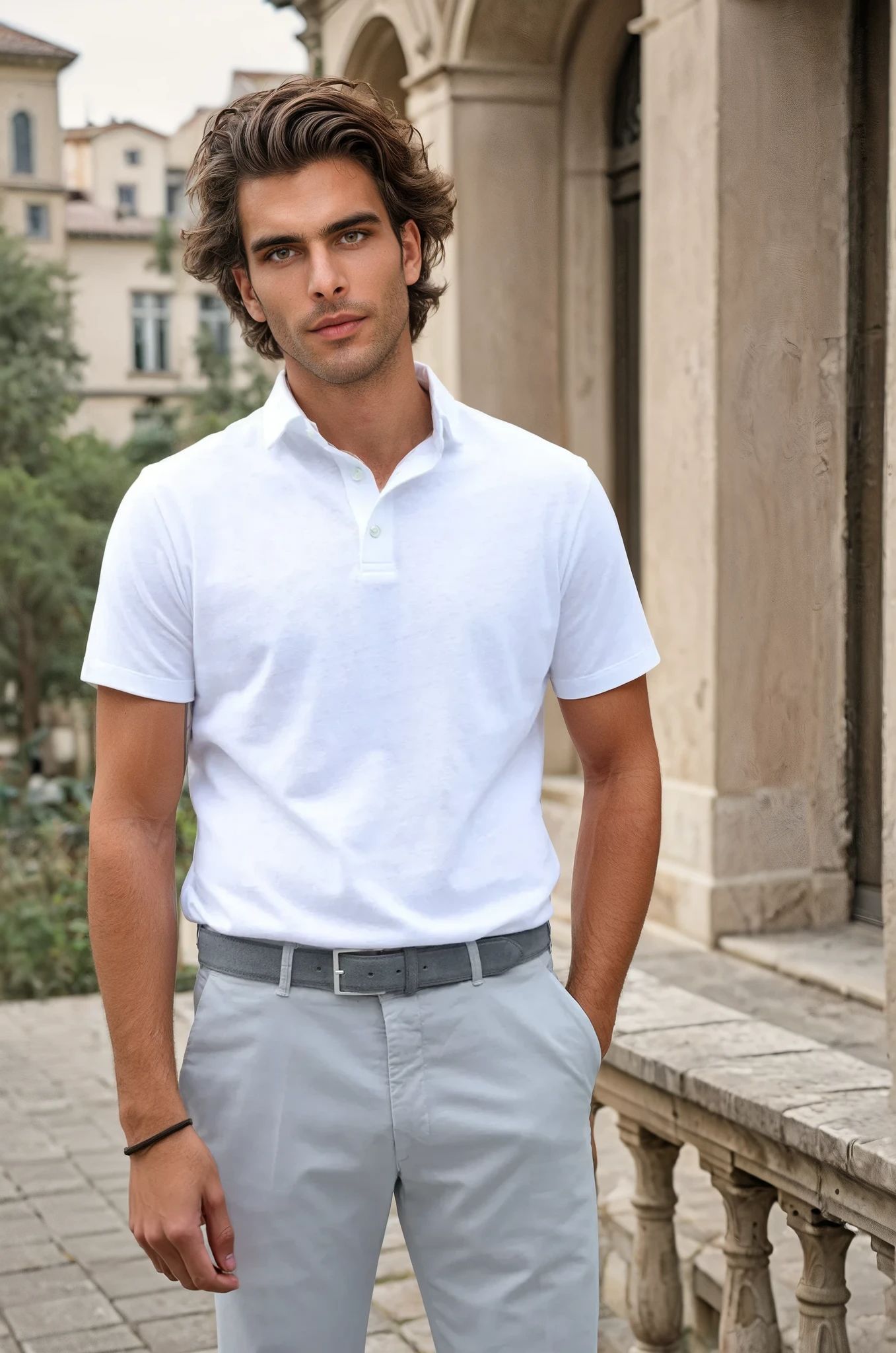 Polo Jack en coton & lin - Blanc-POLO HOMME-Curling-Paris