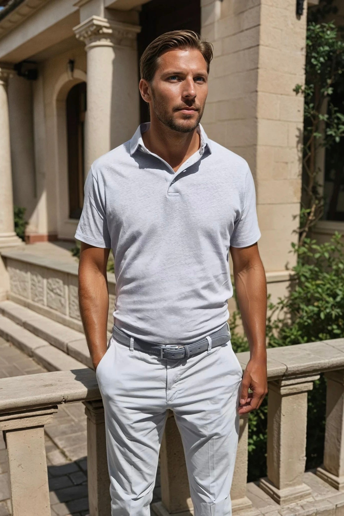 Polo Jack en coton & lin - Gris Acier-POLO HOMME-Curling-Paris