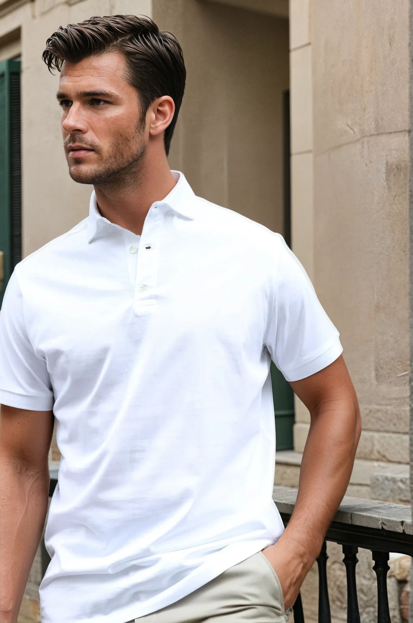Polo Jack en jersey de coton - Blanc-POLO HOMME-Curling-Paris