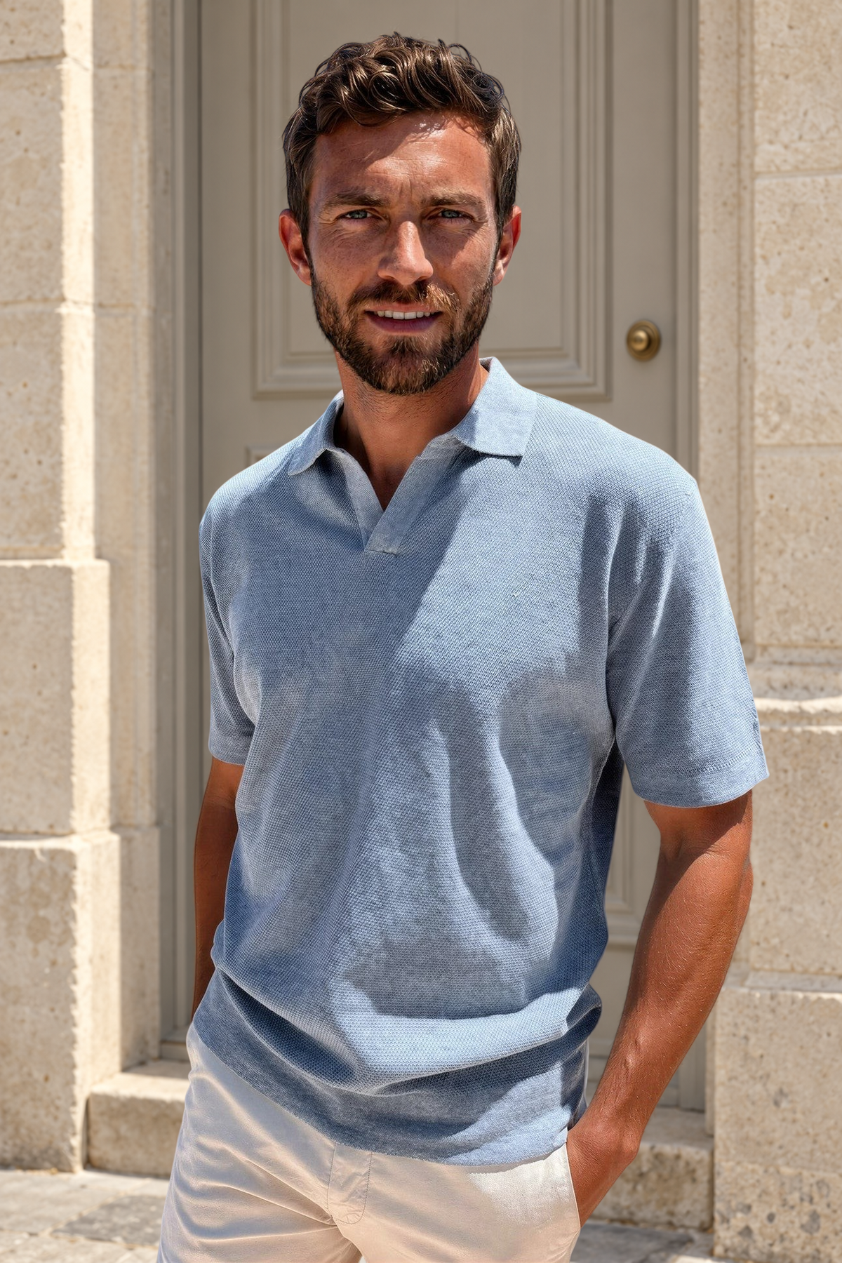 Polo Orso en piqué de coton - Jeans-POLO HOMME-Curling-Paris
