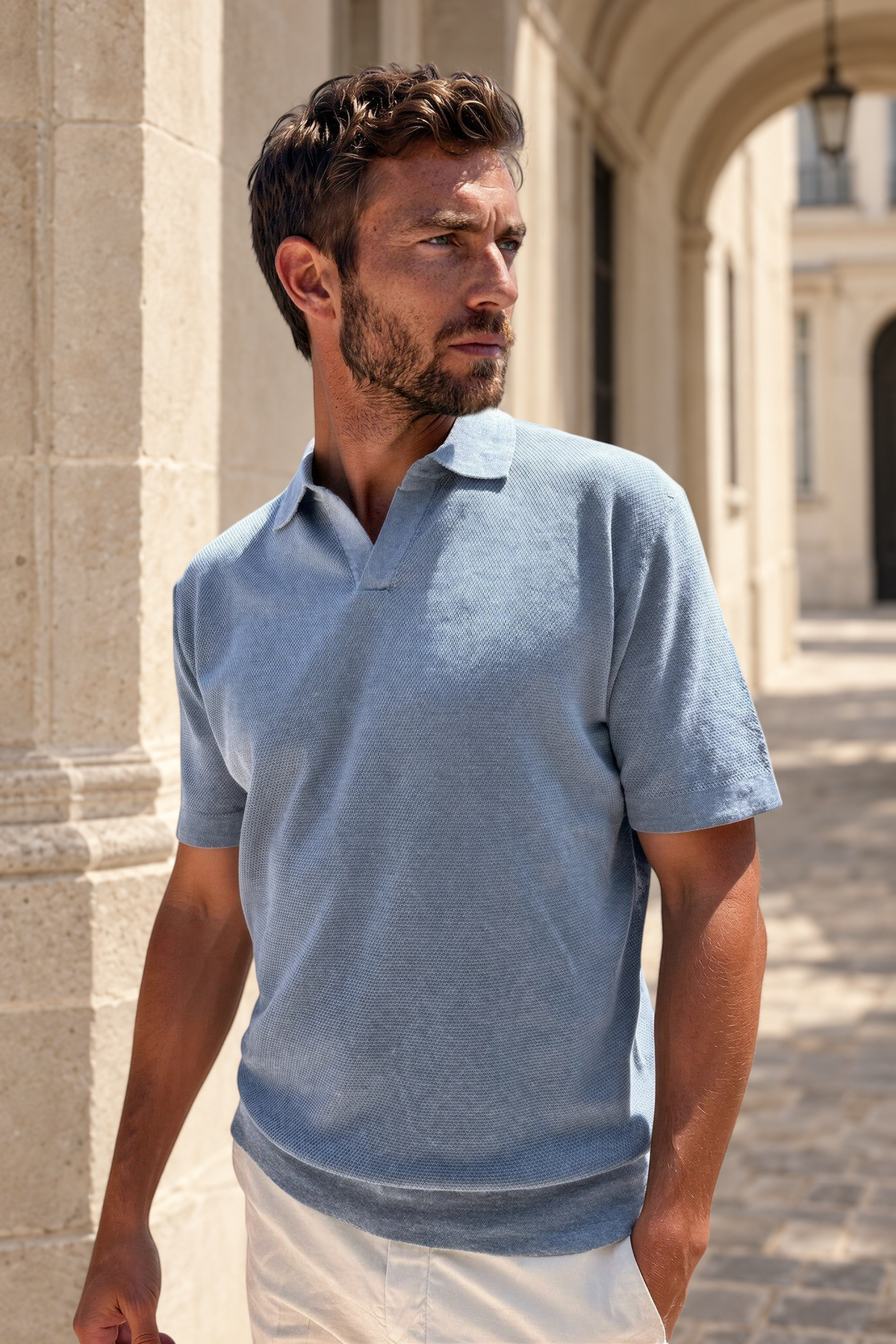 Polo Orso en piqué de coton - Jeans-POLO HOMME-Curling-Paris