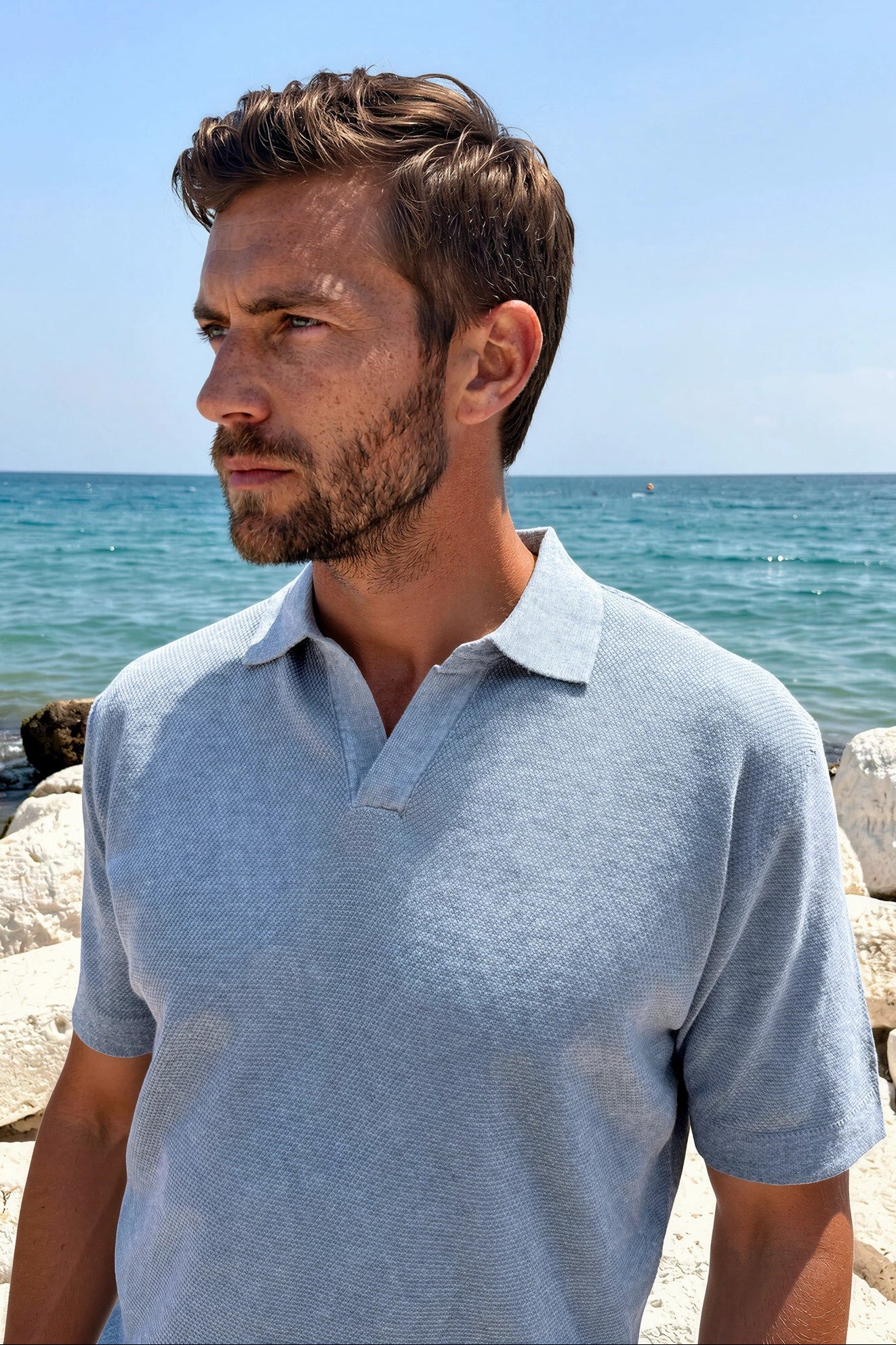 Polo Orso en piqué de coton - Jeans-POLO HOMME-Curling-Paris