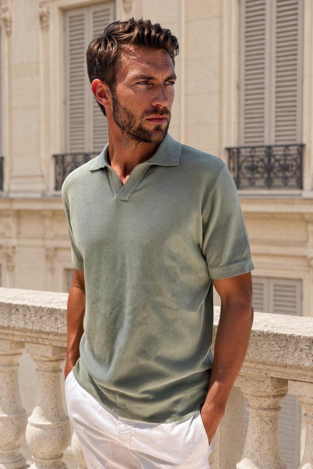 Polo Orso en piqué de coton - Sauge-POLO HOMME-Curling-Paris