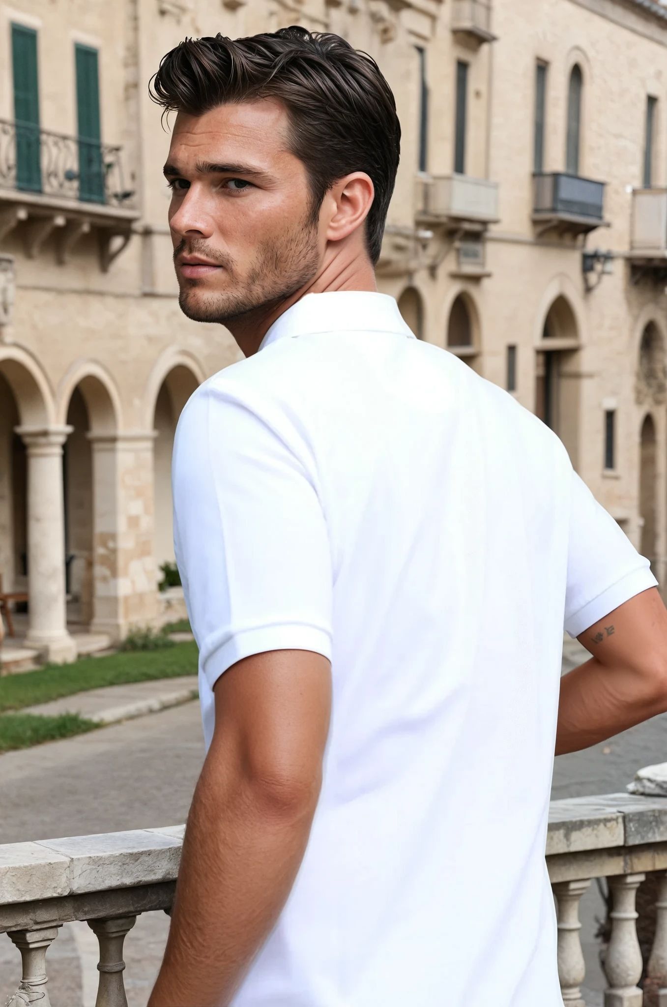 Polo homme Rogue en piqué de coton mercerisé - Blanc-POLO HOMME-Curling-Paris